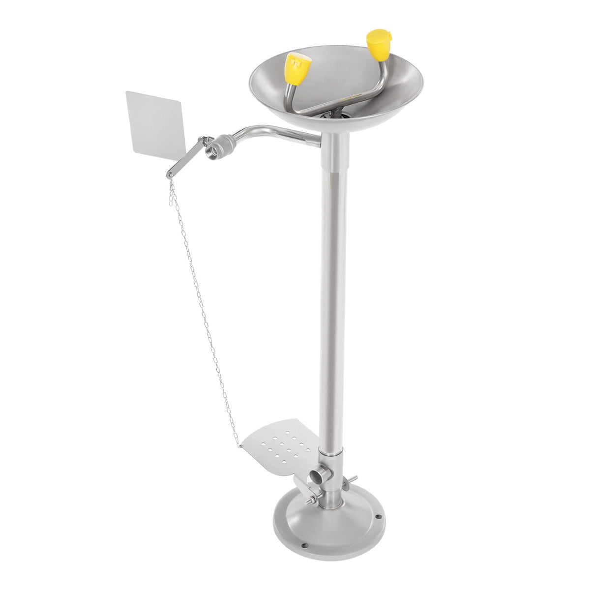 TFCFL Lab Standing Eyewash Station Stainless Steel Eye Shower Washing Unit 0.2-0.4MPa