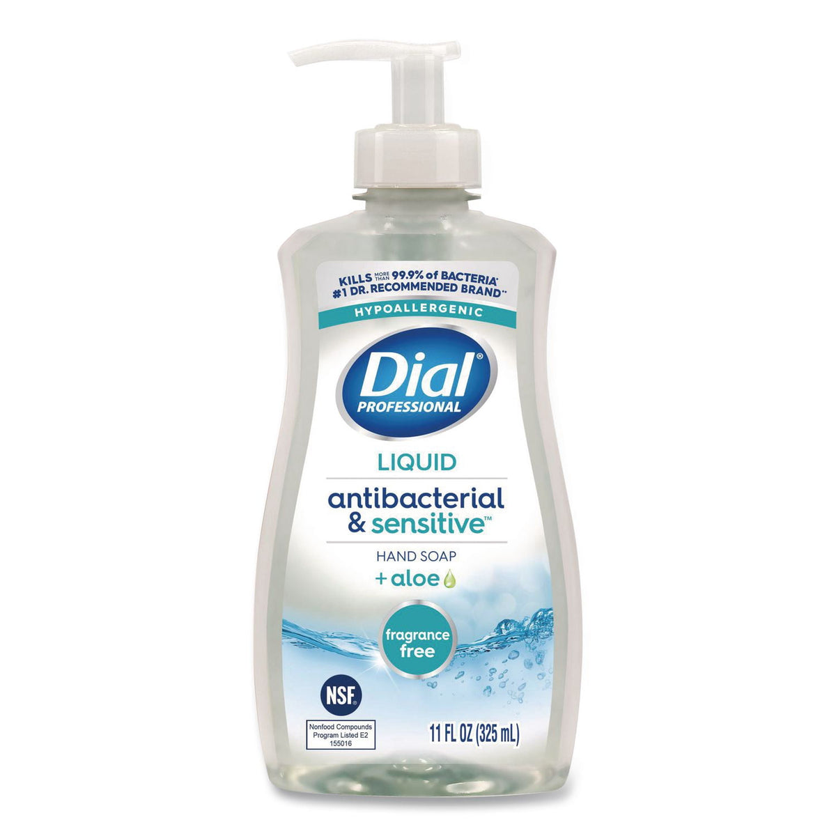 Antibacterial and Sensitive 11 oz Fragrance-Free Liquid Hand Soap - Fragrance Free (12/Carton)