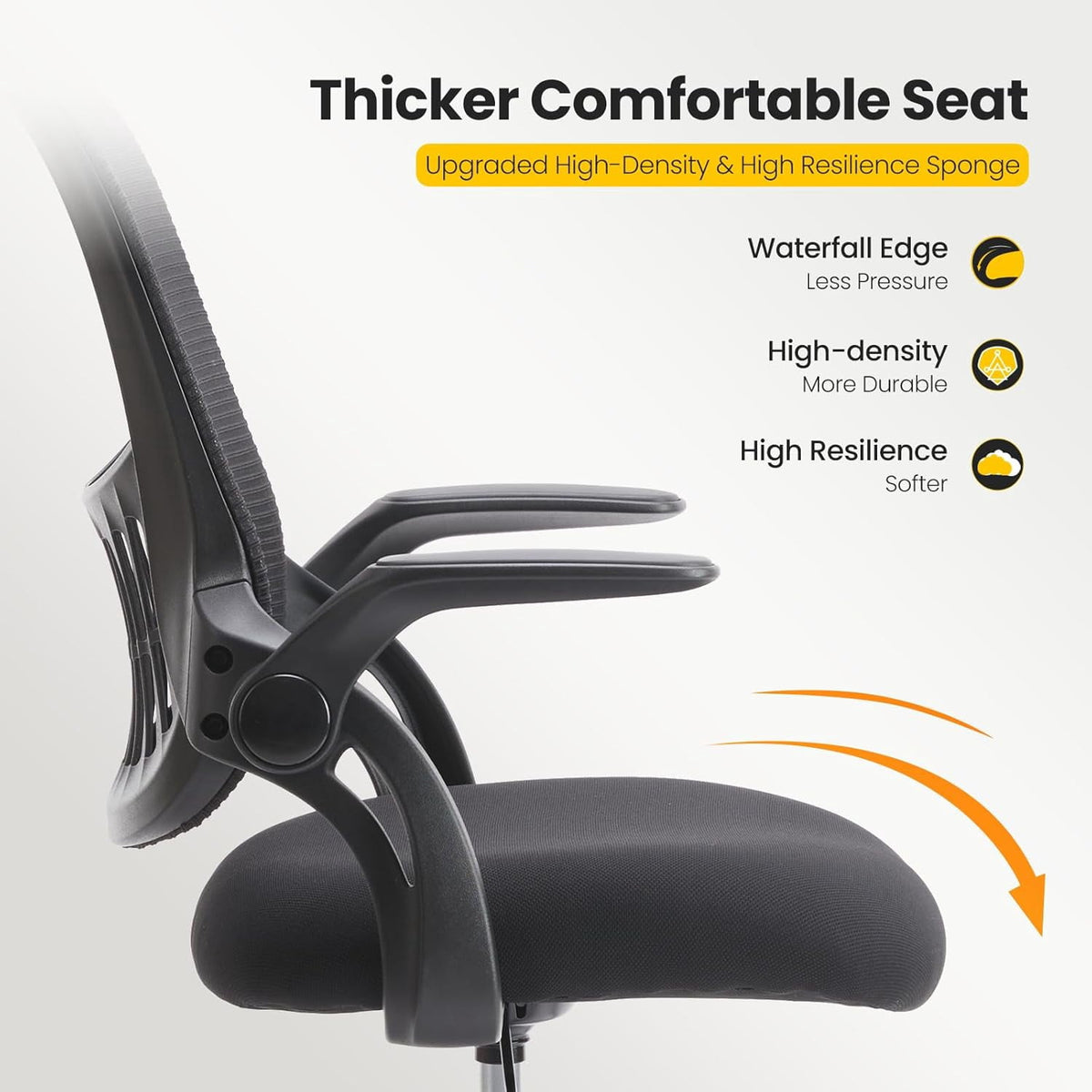 Nextay Tall Drafting Chair - Ergonomic Office Stool with Flip-Up Arms, Footrest & Lumbar Support