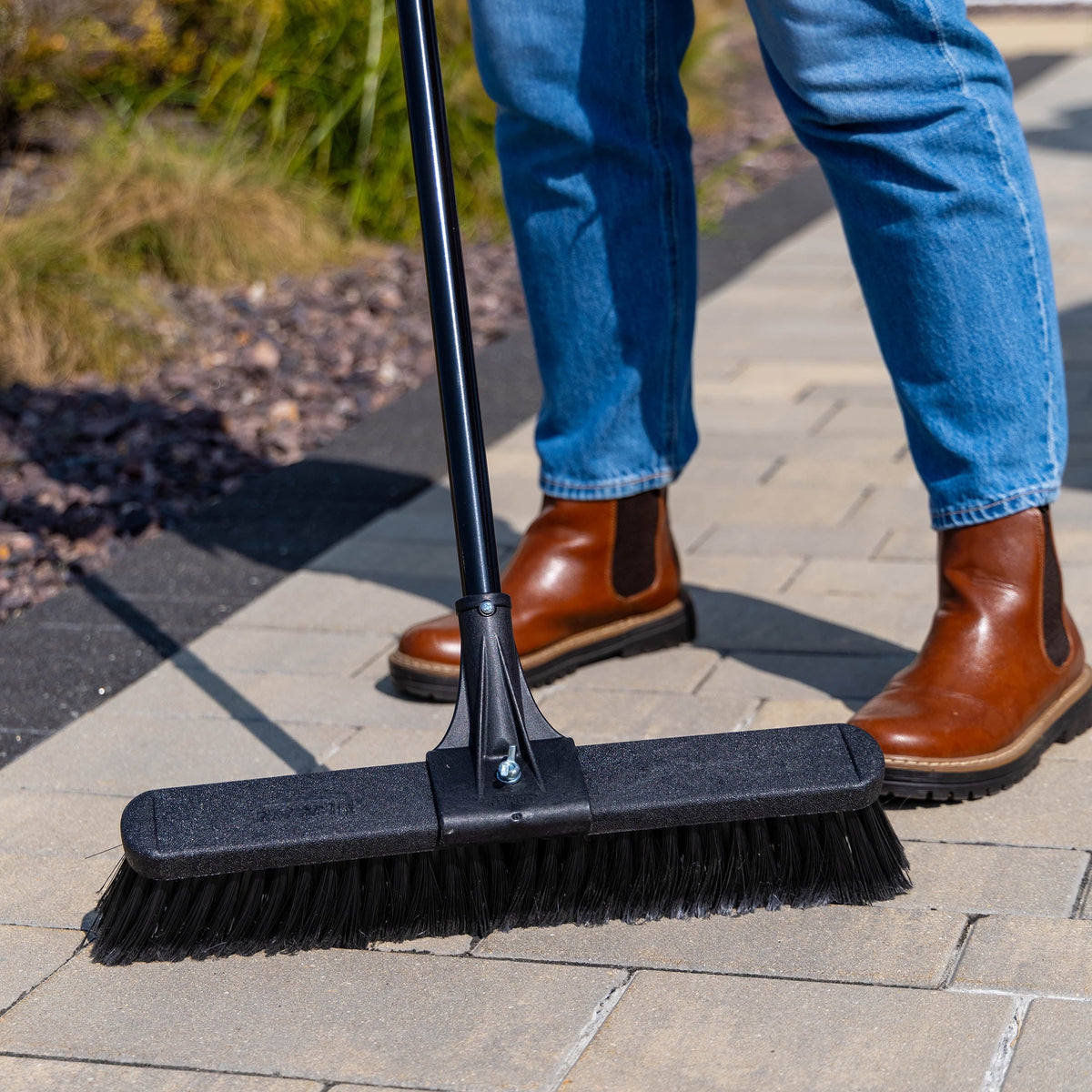 Libman 18" High Power Multi-Surface Push Broom with Steel Handle