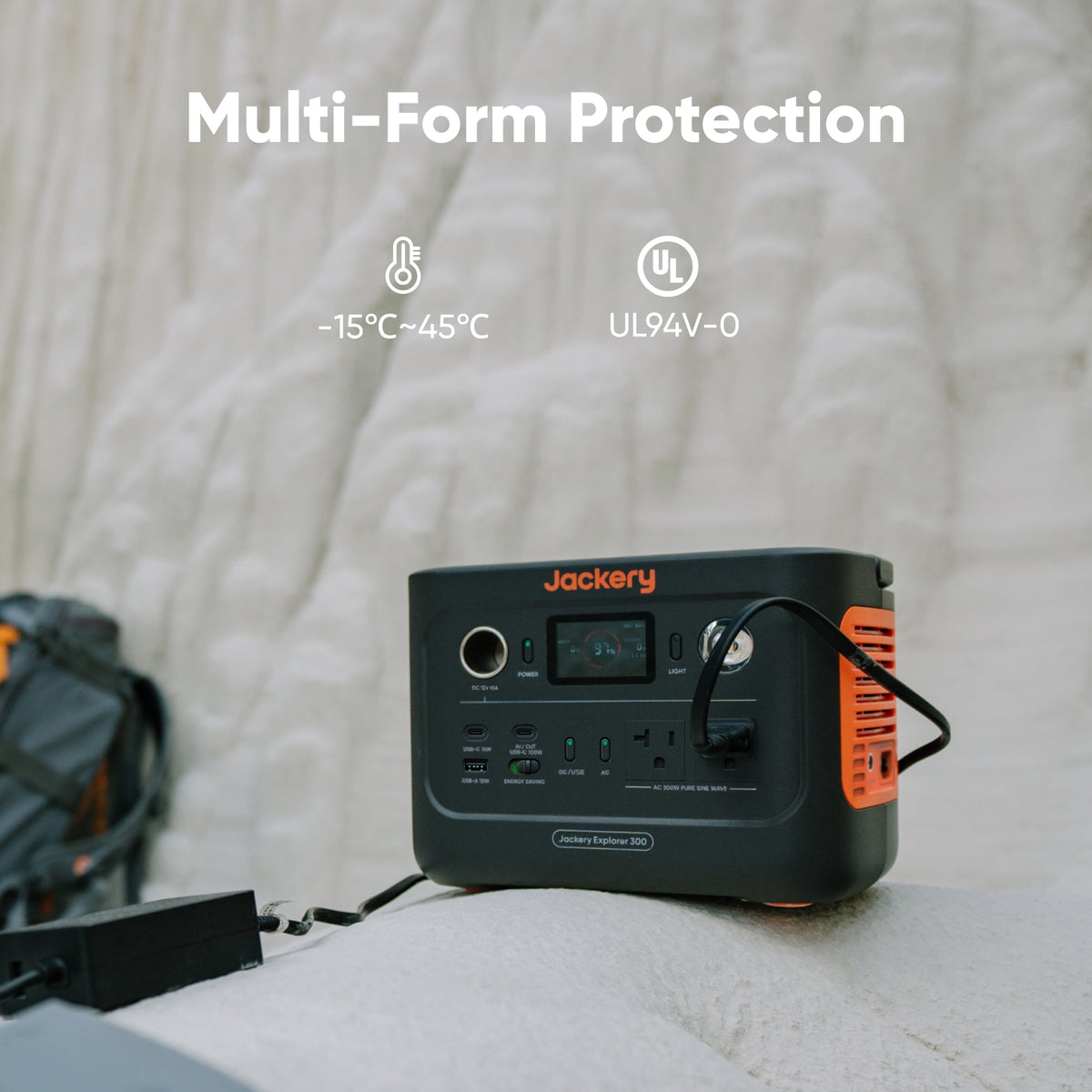 Jackery Explorer 300v2 Auto Kit 300W Continuous/600W Peak Portable Power Station with 12V Battery Charging Cable
