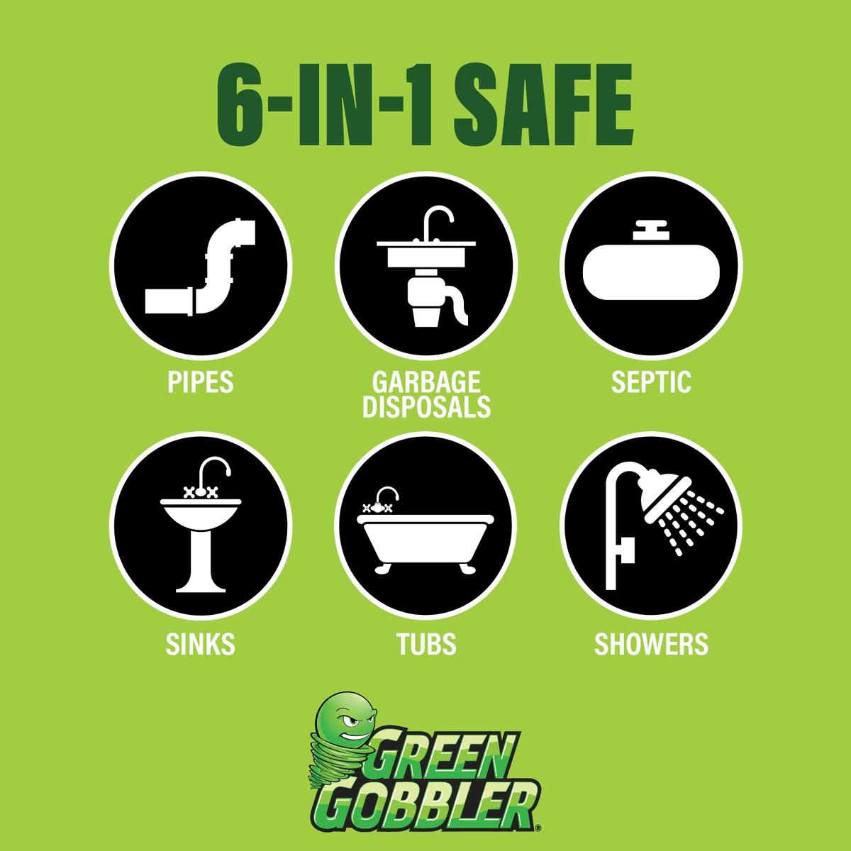 Green Gobbler Industrial Strength Drain Clog Remover & Cleaner Liquid Gel, 64 Fl Oz