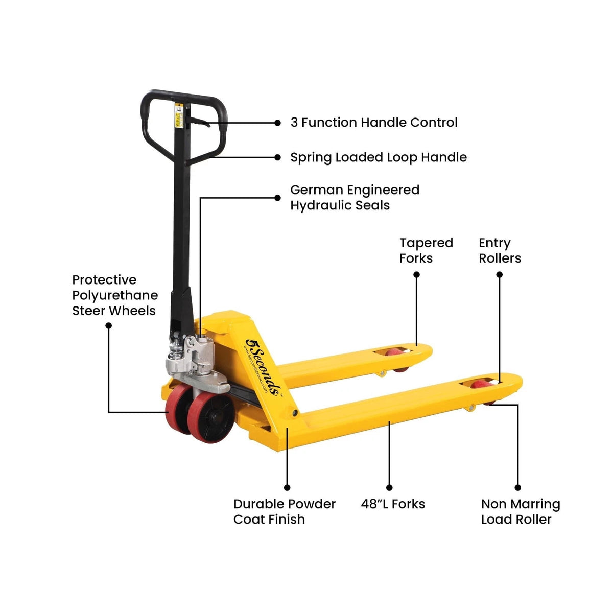 5Seconds 5500 lb. Max Weight 48 x 27 in Manual Pallet Truck