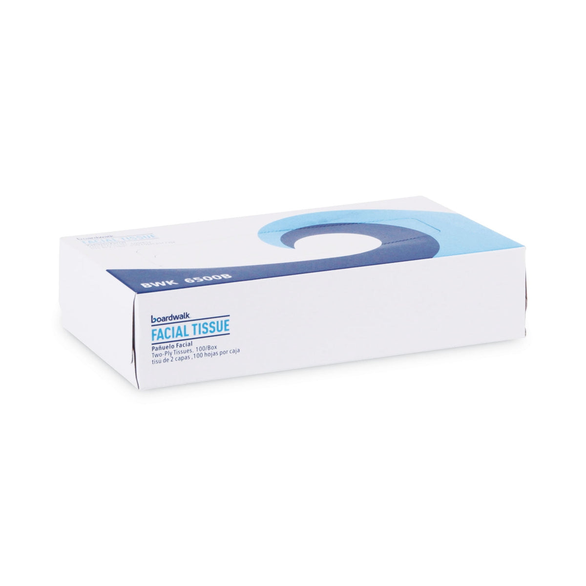 Boardwalk Office Packs Facial Tissue, 2-Ply, White, Flat Box, 100 Sheets, 30 Boxes/Carton, BWK6500B