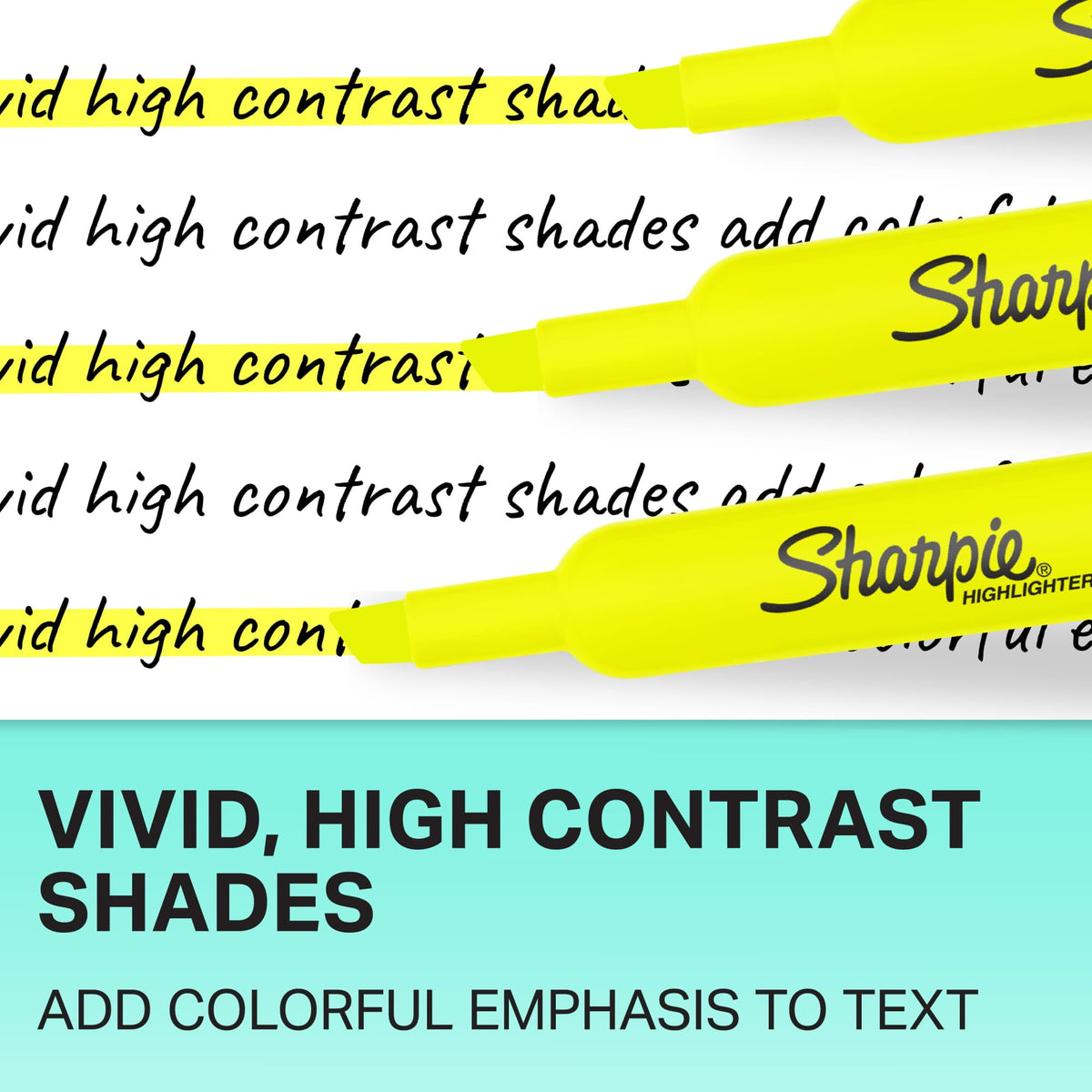 Sharpie Tank-Style Highlighters, Chisel Tip, Assorted, 4 Count