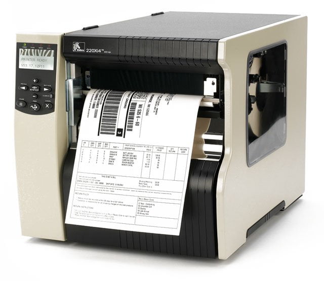 Restored Zebra 220Xi4 Industrial Thermal Barcode Printer – 300 DPI, Rewind & Peel, 10/100 Ethernet, High-Volume Industrial Labeling, P/N: 223-801-00200 (Refurbished)