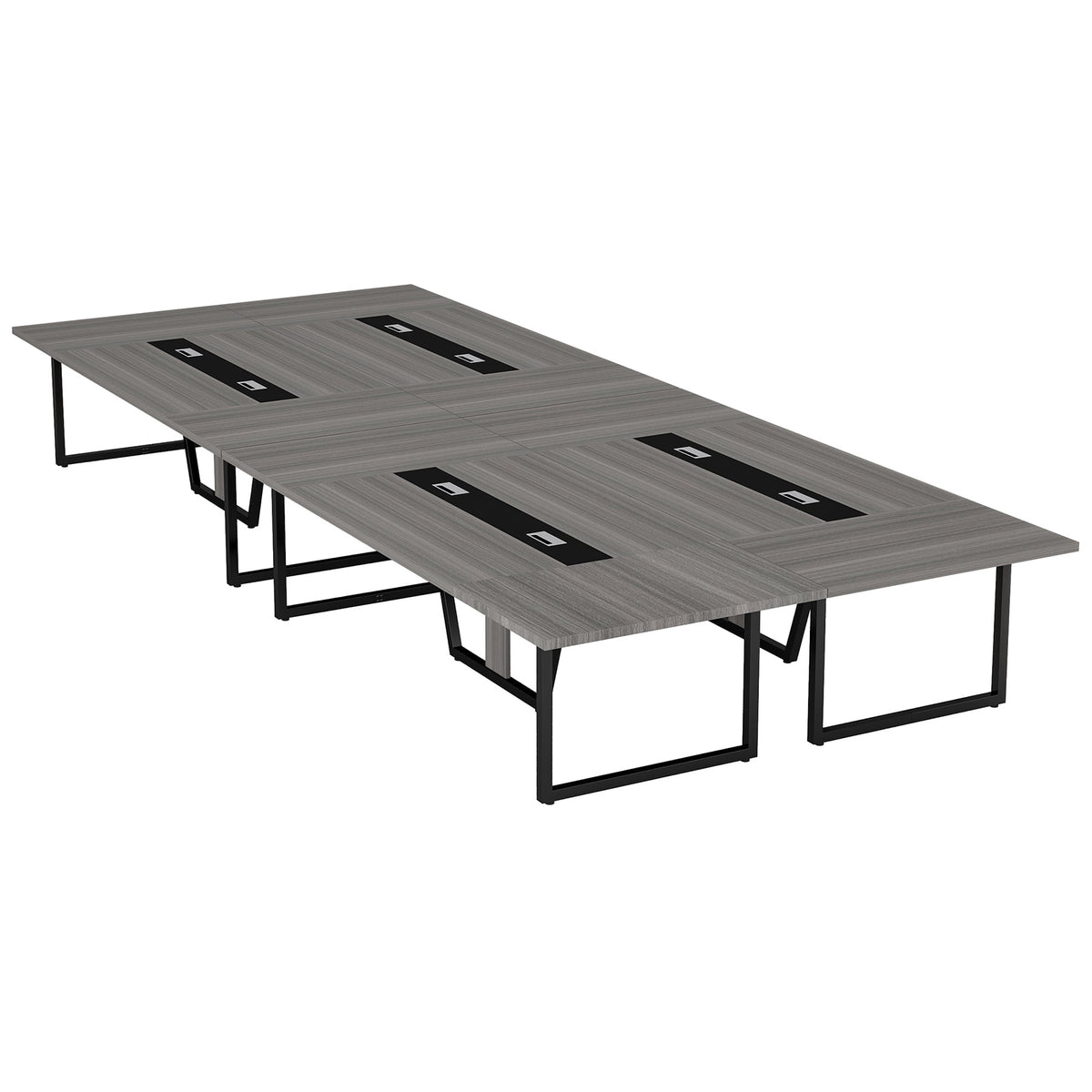 Fnova 94"Large Conference Table for 8-10 People, Modern Executive Meeting Table with Cable Management & Adjustable Feet, Heavy-Duty Office Conference Desk for Boardroom, Training Room