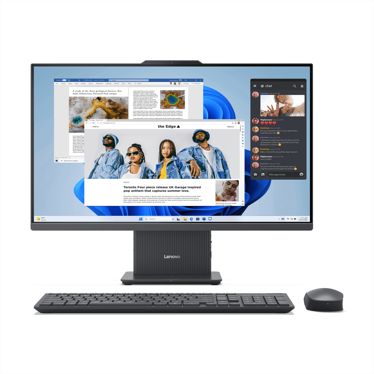 Lenovo IdeaCentre 27" FHD Non-Touch All-In-One Windows Desktop Core i5-13420H, 16GB, 512GB, Luna Grey F0HM00HCUS