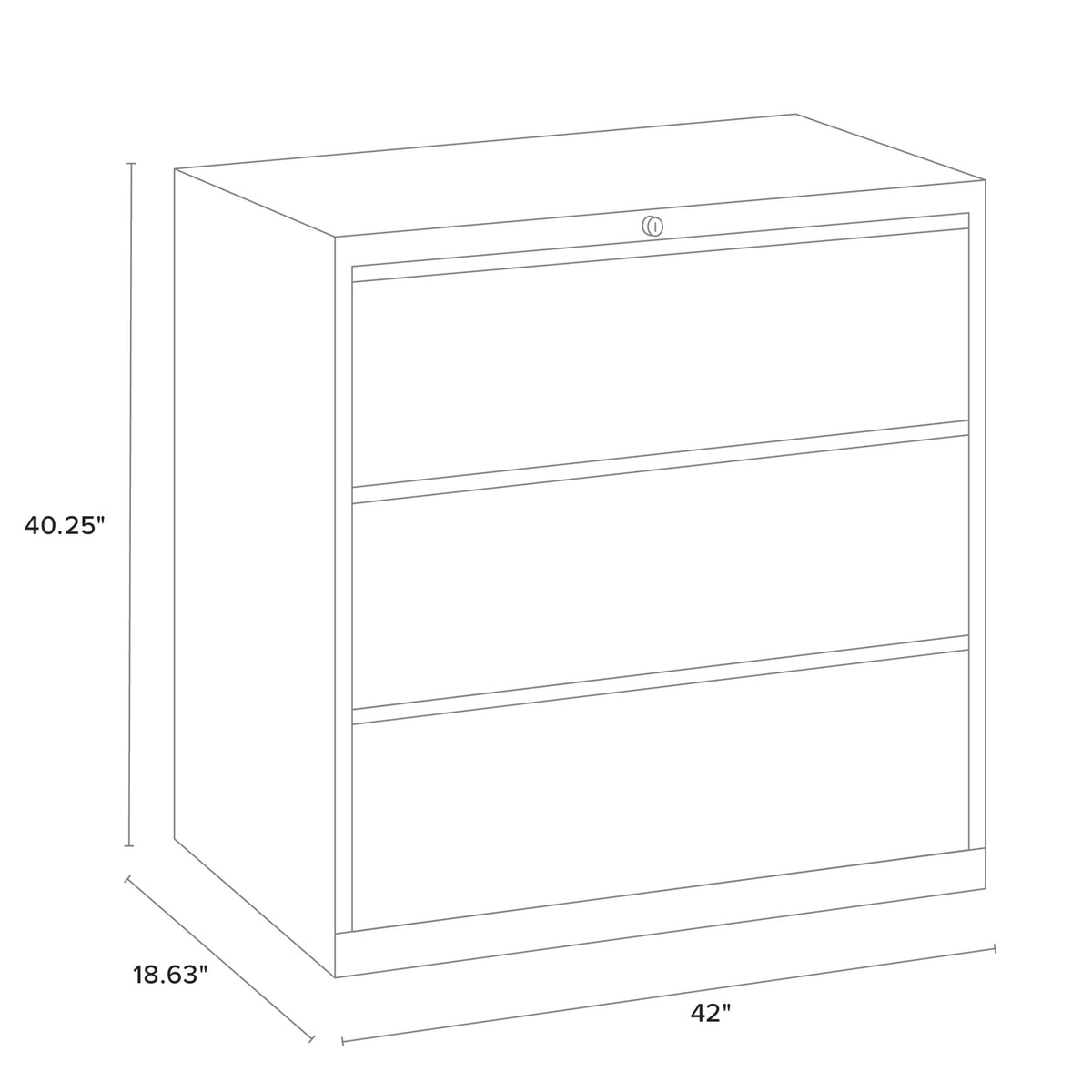 Hirsh 42 inch Wide 3 Drawer Metal Lateral File Cabinet for Home and Office, Holds Letter, Legal and A4 Hanging Folders, Gray