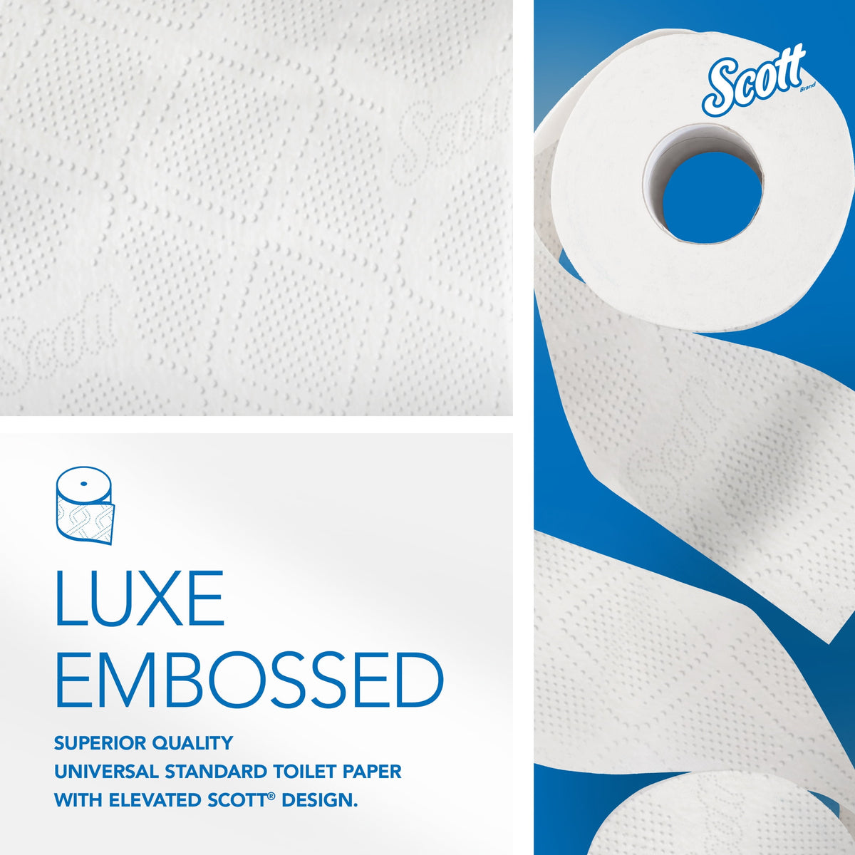 Scott® Professional 100% Recycled Fiber Standard Roll Toilet Paper, Bulk (13217), Elevated Design, 2-Ply, Individual Wrap (80 Rolls, 473 Sheets Each)