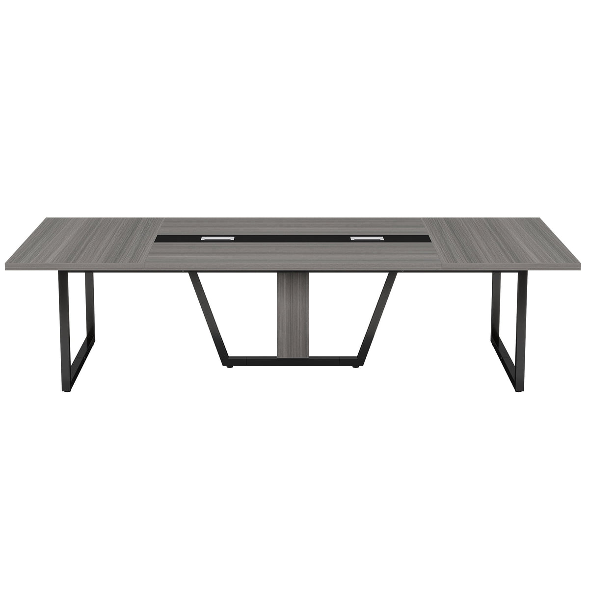 Fnova 94"Large Conference Table for 8-10 People, Modern Executive Meeting Table with Cable Management & Adjustable Feet, Heavy-Duty Office Conference Desk for Boardroom, Training Room