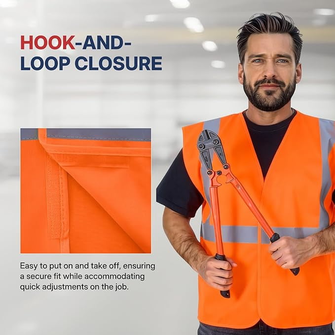 NORTHSKY 10 Pack High Visibility Safety Vest Reflective Lightweight Mesh Vest with Hook and Loop for Men Women