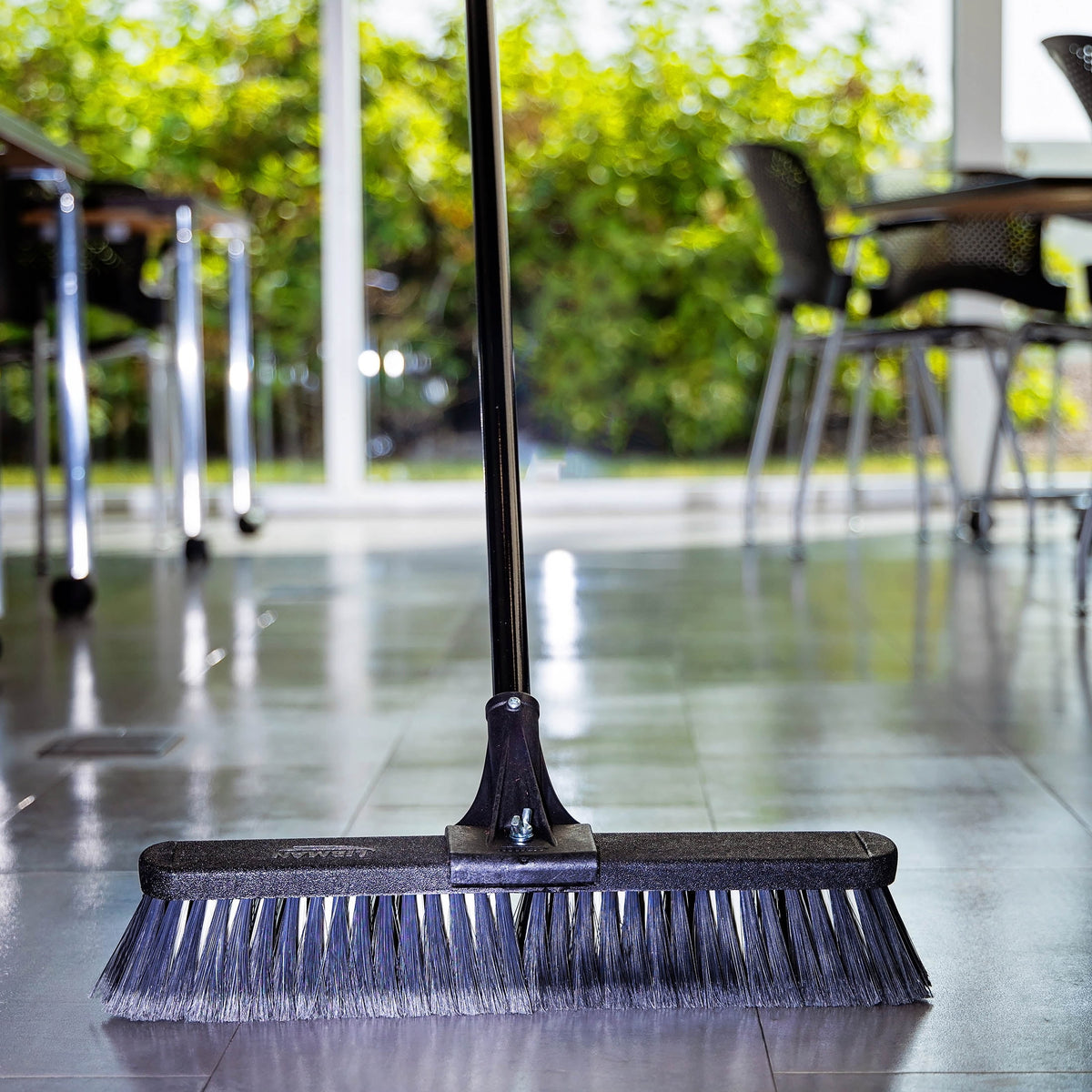 Libman 18" High Power Multi-Surface Push Broom with Steel Handle