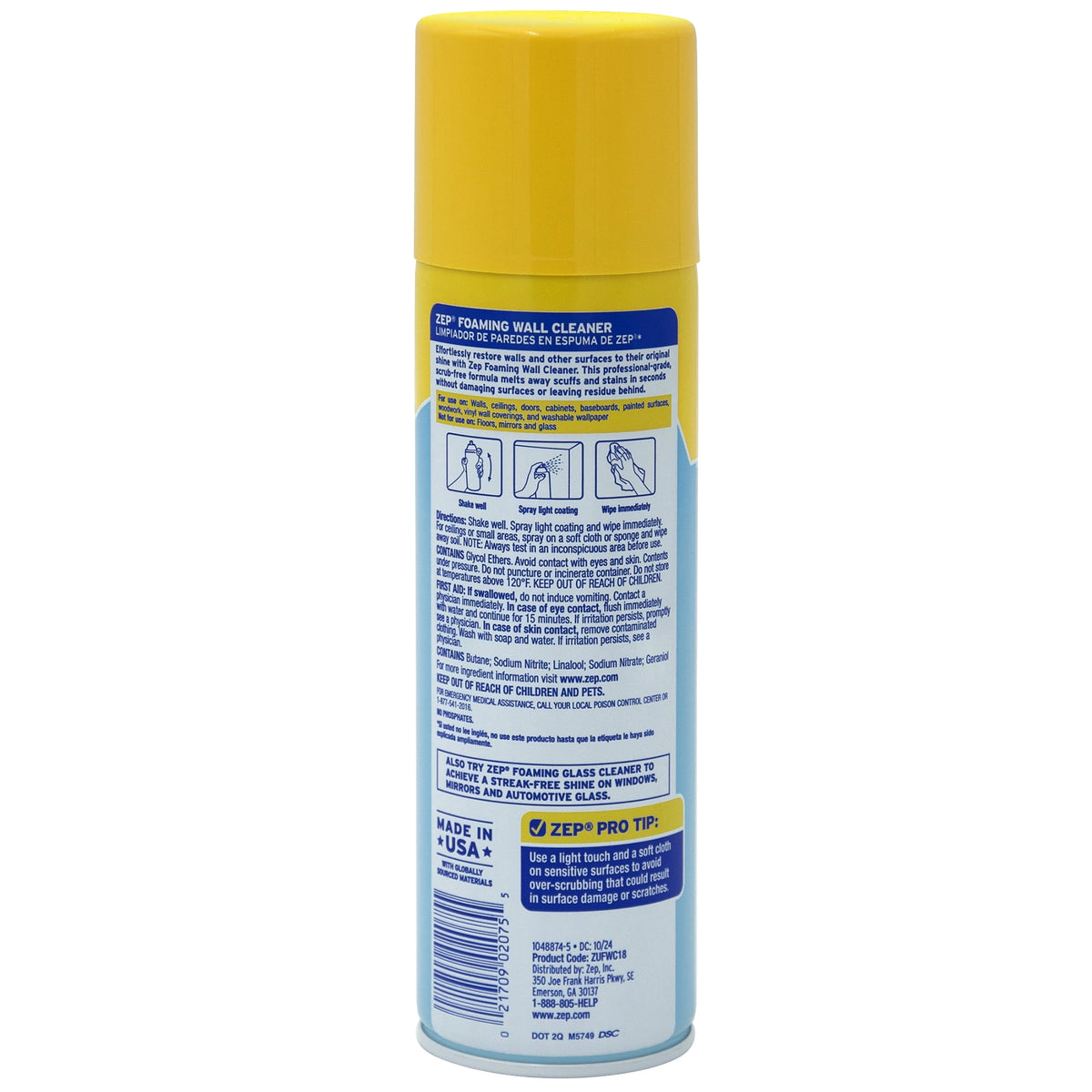 Zep No Scent Wall Cleaner Foam 18 oz