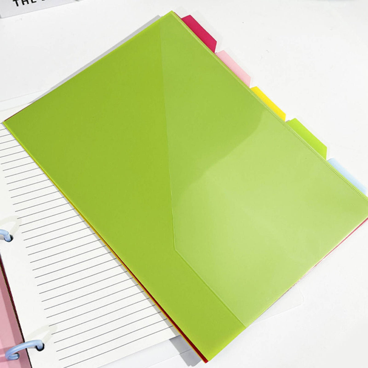 5 Count Dividers with Two Pockets for 3 Ring Binder, Plastic Pocket Folders, 5 Tabs Dividers Dividers for Letter Size, Binder Organizer, Durable Folders with Pockets Brads, Binder Set