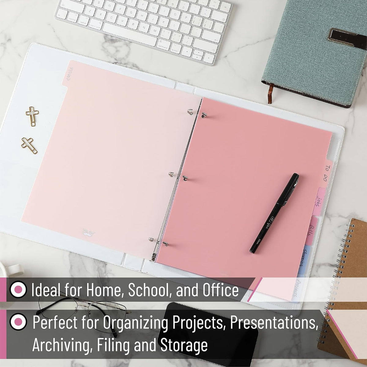 Mr. Pen- Binder Dividers, 6 Tab Dividers, Pack of 2 Sets (12 Dividers Total), Dividers, Plastic Dividers for 3 Ring Binder