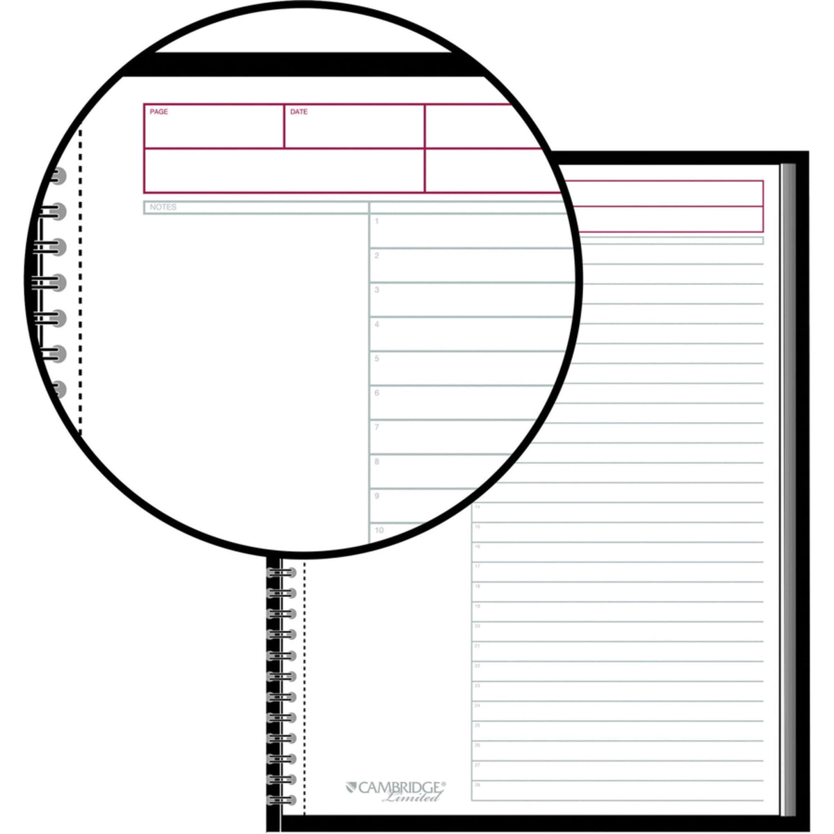 Cambridge® Limited® 30% Recycled Business Notebook, 8 1/4" x 11", 1 Subject, Wide Ruled, 80 Sheets, Black (06064)