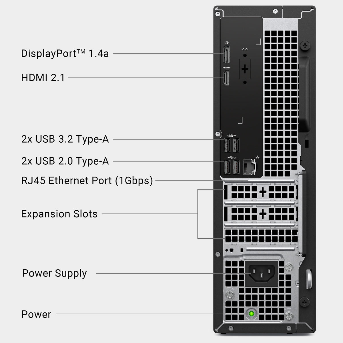 Dell Slim Desktop ECS1250 - Intel Core Ultra 7-265 Processor, Intel UHD Graphics, 16GB DDR5 5600MT/s Memory, 512GB M.2 SSD