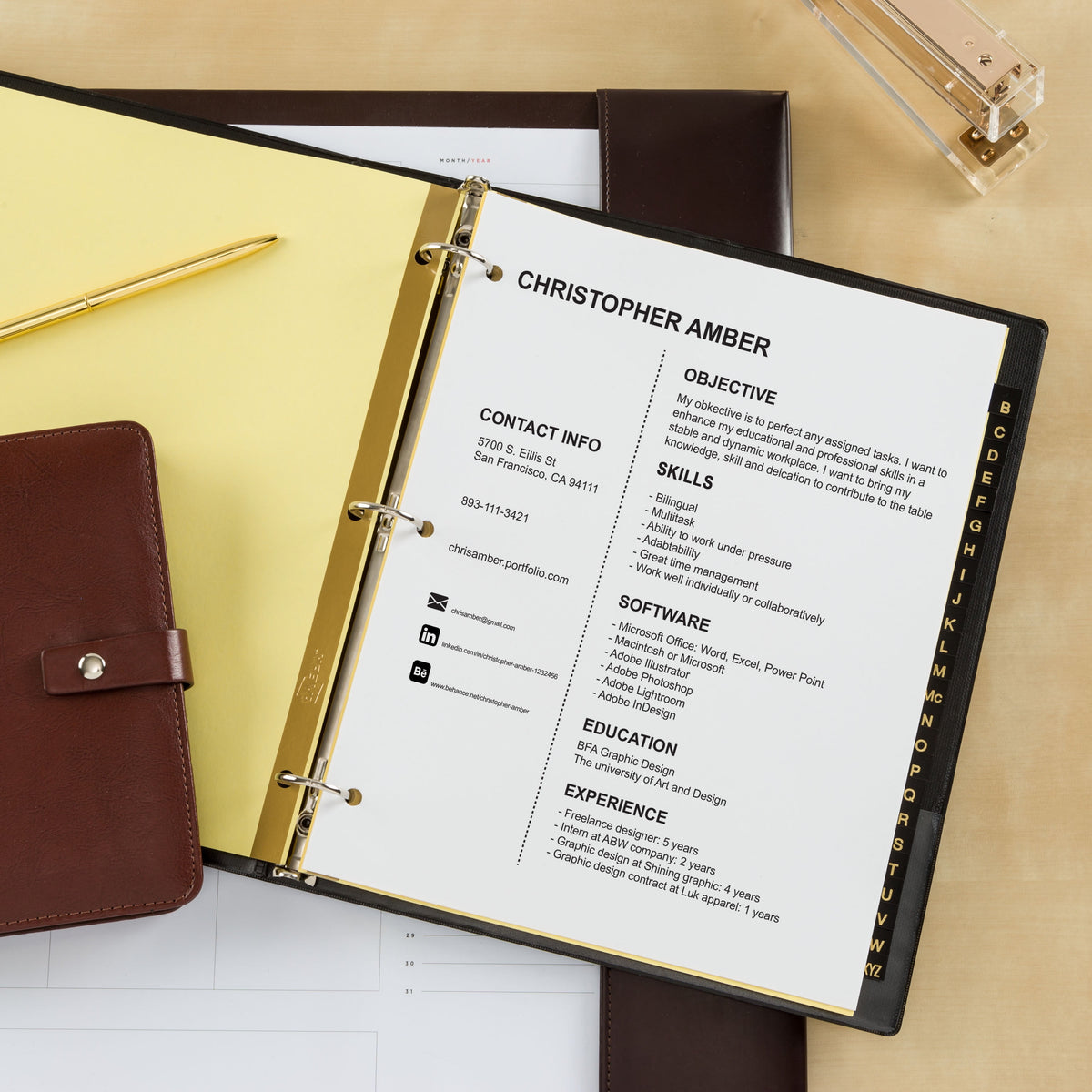 Avery A-Z Dividers, 25-Tab Set, Leather Tabs, 1 Set (11350)
