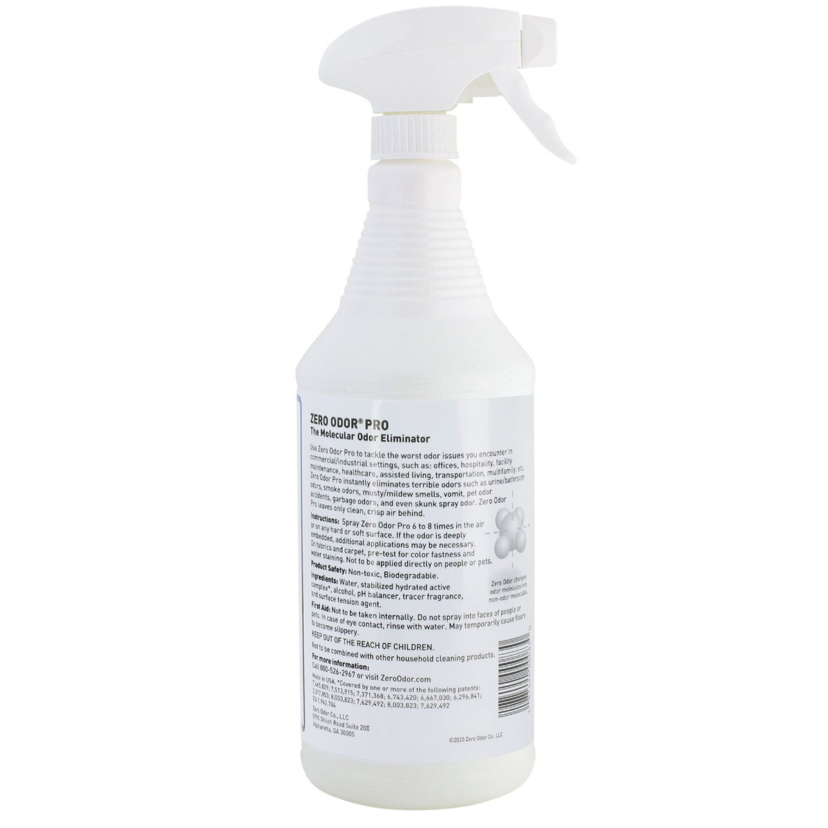 Zero Odor Commercial Odor Eliminator Spray Smell Remover Air & Surface Deodorizer Couch Carpet 32 oz