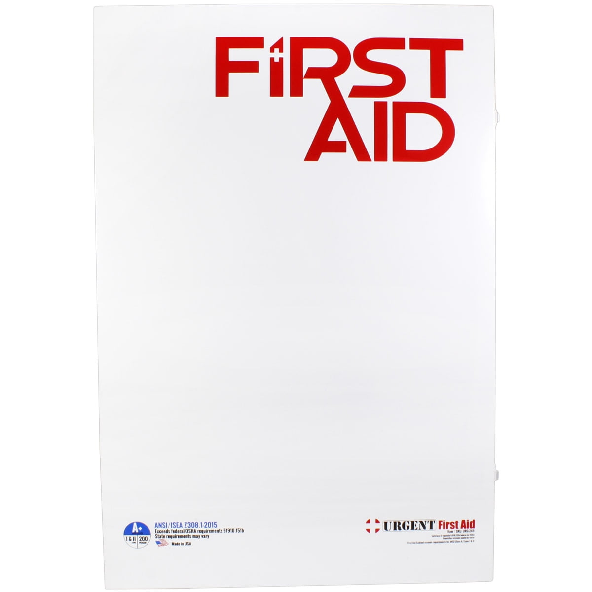 OSHA & ANSI 5 Shelf Industrial First Aid Cabinet with Pocket Liner, 200 Person, 1890 Pieces, 2015 Class A+, Types I & II, Made in USA
