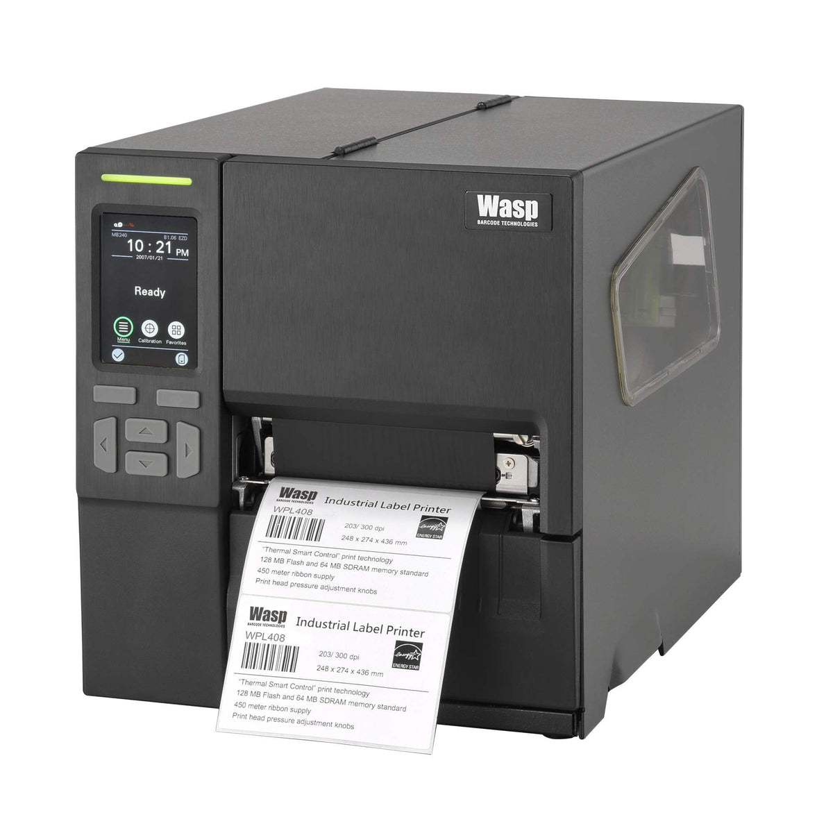 Wasp WPL408 Industrial Direct Thermal/Thermal Transfer Printer Label Print Ethernet USB Serial 633809007170