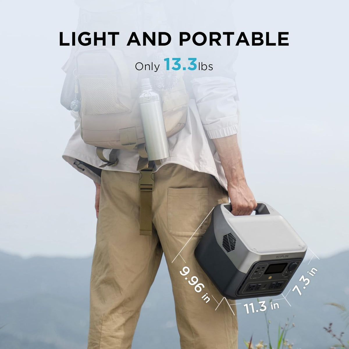 EF EcoFlow Portable Power Station RIVER 2 Max Lite,500Wh LFP Battery,1000W Solar Generator for Outdoor,Home Use, Certified Restored