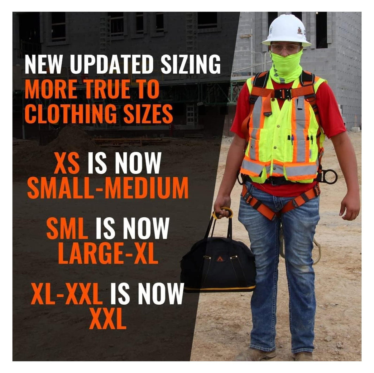 Warthog MAXX - Safety Harness for Construction – Fall Protection Equipment with Removable Belt and Lumbar Support, Side D-Rings, and Padding, OSHA & ANSI Compliant (L-XL)