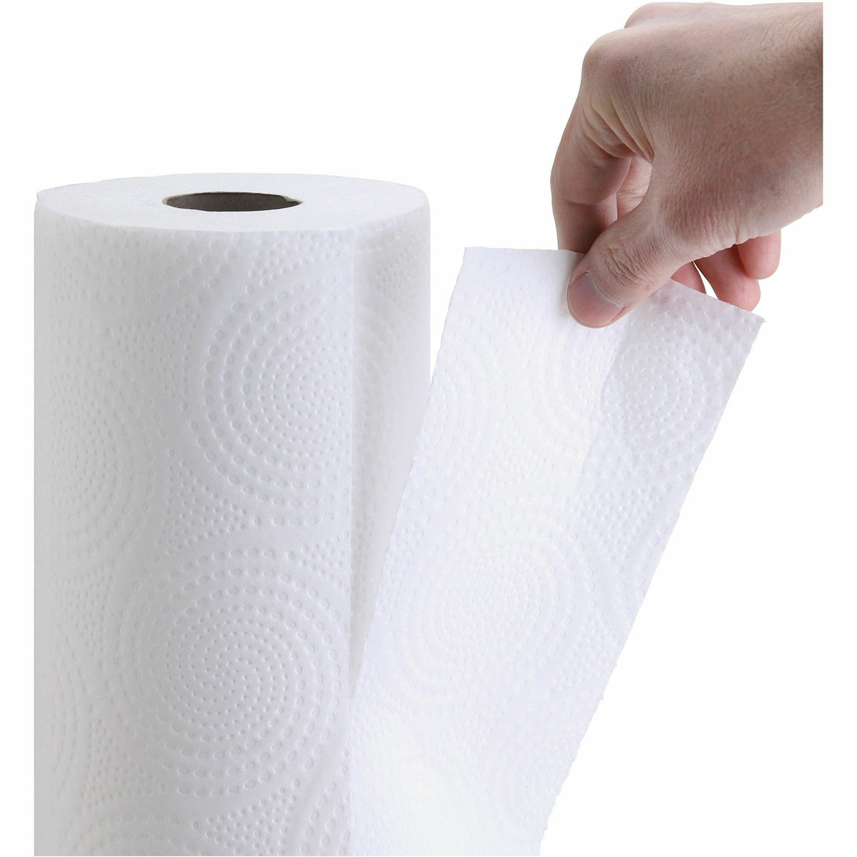 Genuine Joe 2-Ply Household Roll Paper Towels - 4.40 x 11 Inches - 200 Sheets Per Roll - White - Perforated for Kitchen, Multipurpose - 24 Rolls Per Carton