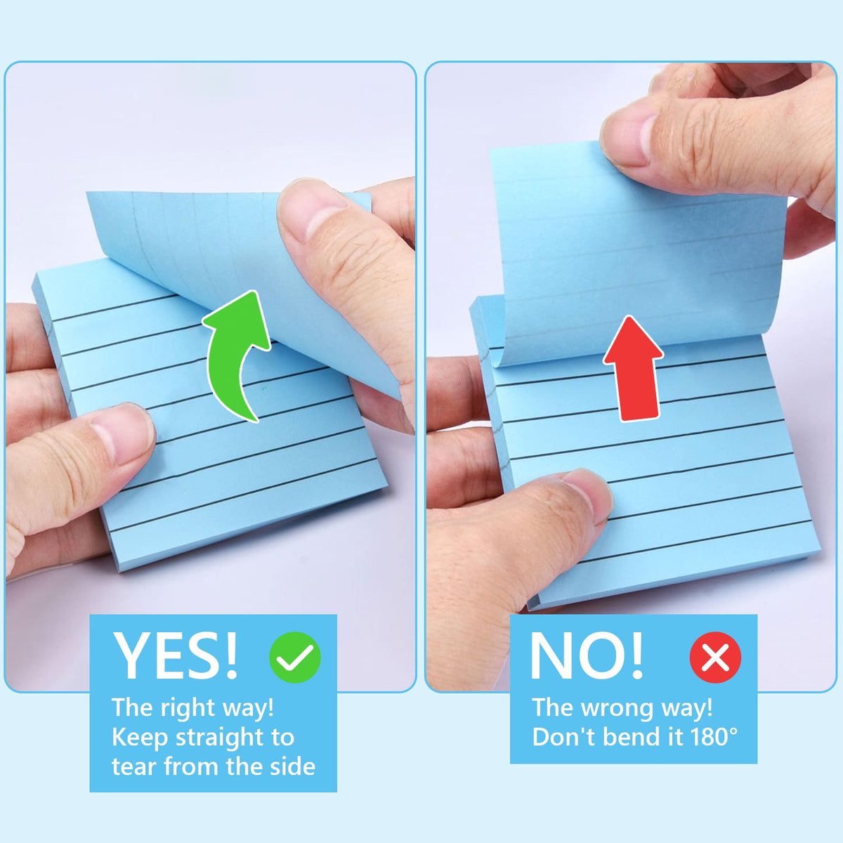 Tripumer 8 Pack Lined Sticky Notes Ruled Self Sticky Note 3 x 3 in 80 Sheets Each Pad 8 Colors