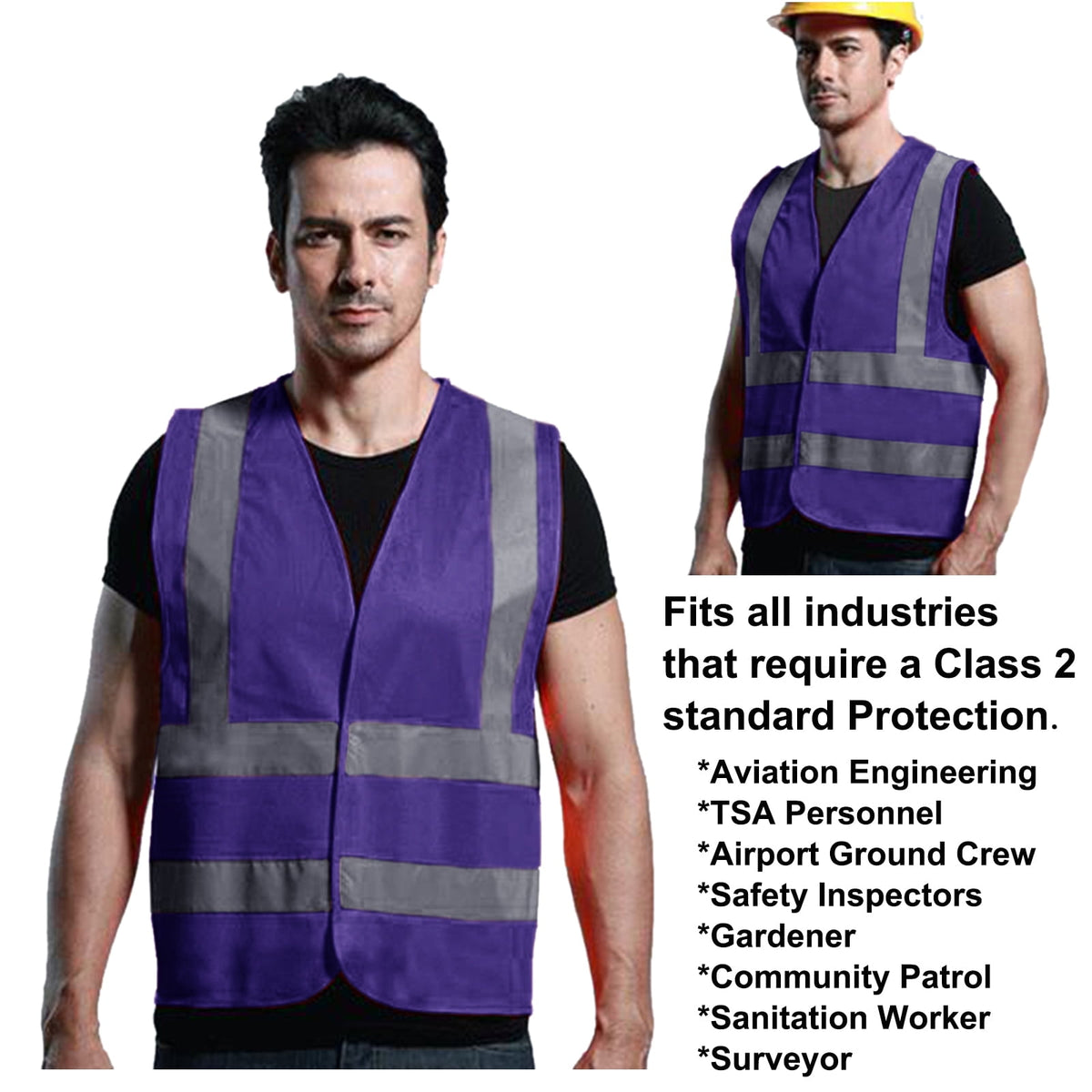 10 Pack Industrial Safety Vest with Reflective Stripes, ANSI / ISEA Class 2-Red-S