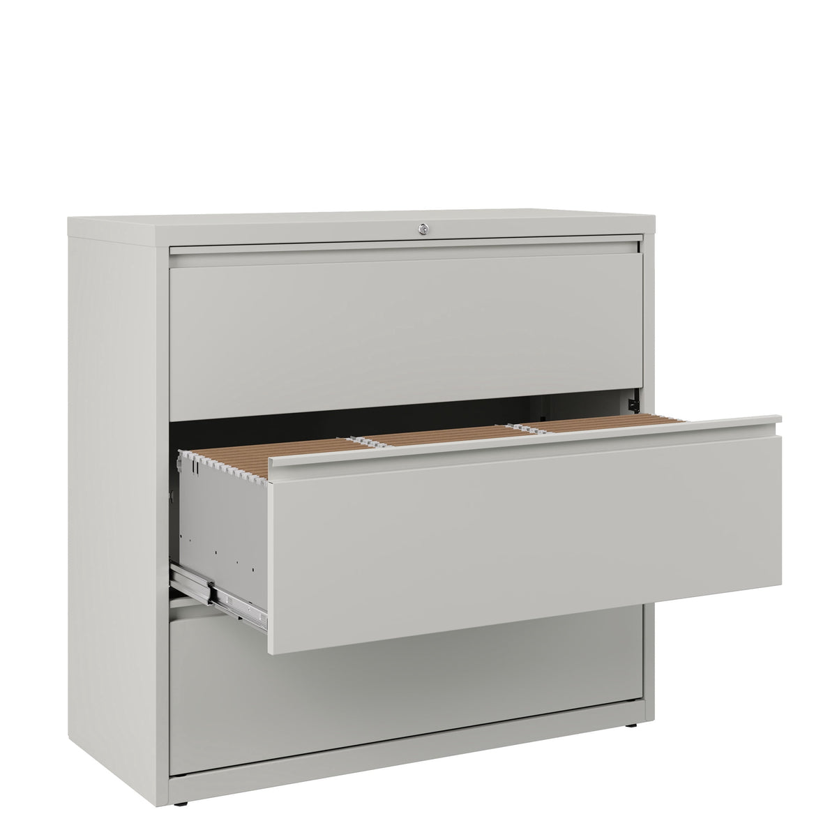 Hirsh 42 inch Wide 3 Drawer Metal Lateral File Cabinet for Home and Office, Holds Letter, Legal and A4 Hanging Folders, Gray