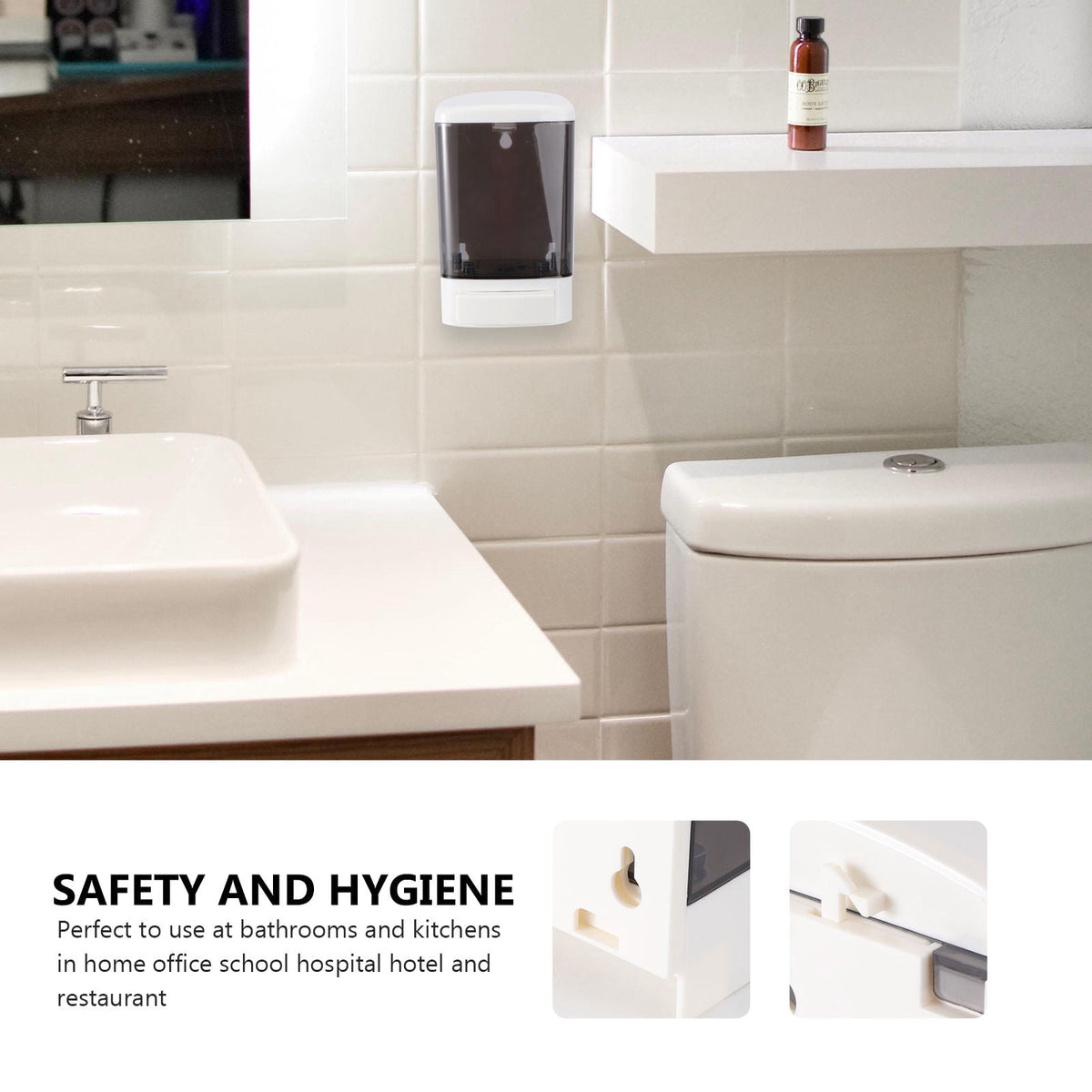 FOLOYORI 1Pack Commercial Soap Dispenser 1000ML Plastic for Hotel Bathrooms with