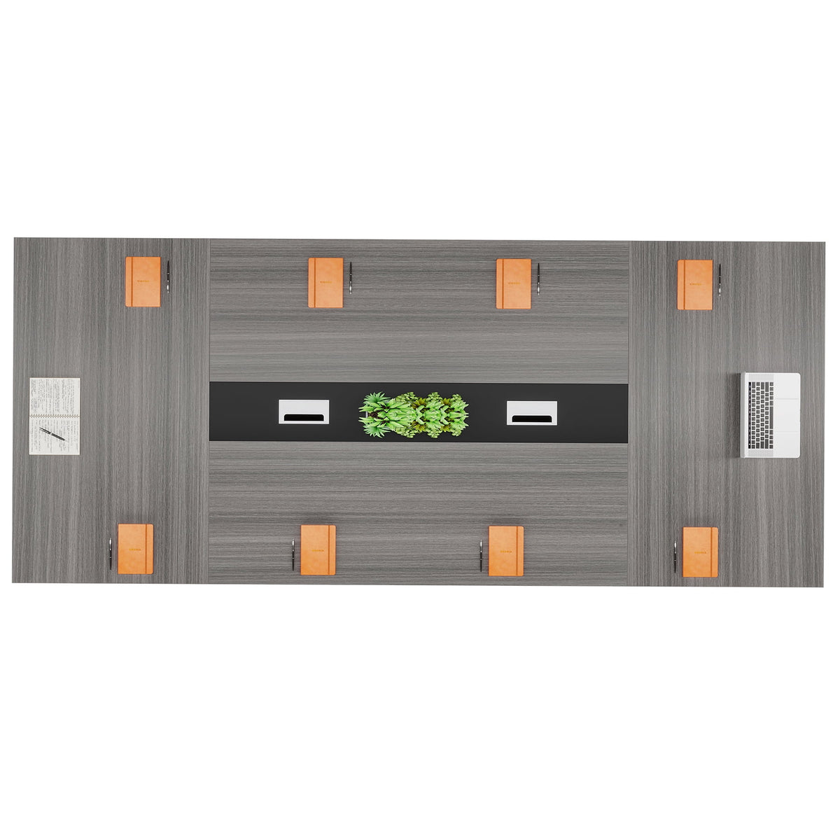 Fnova 94"Large Conference Table for 8-10 People, Modern Executive Meeting Table with Cable Management & Adjustable Feet, Heavy-Duty Office Conference Desk for Boardroom, Training Room