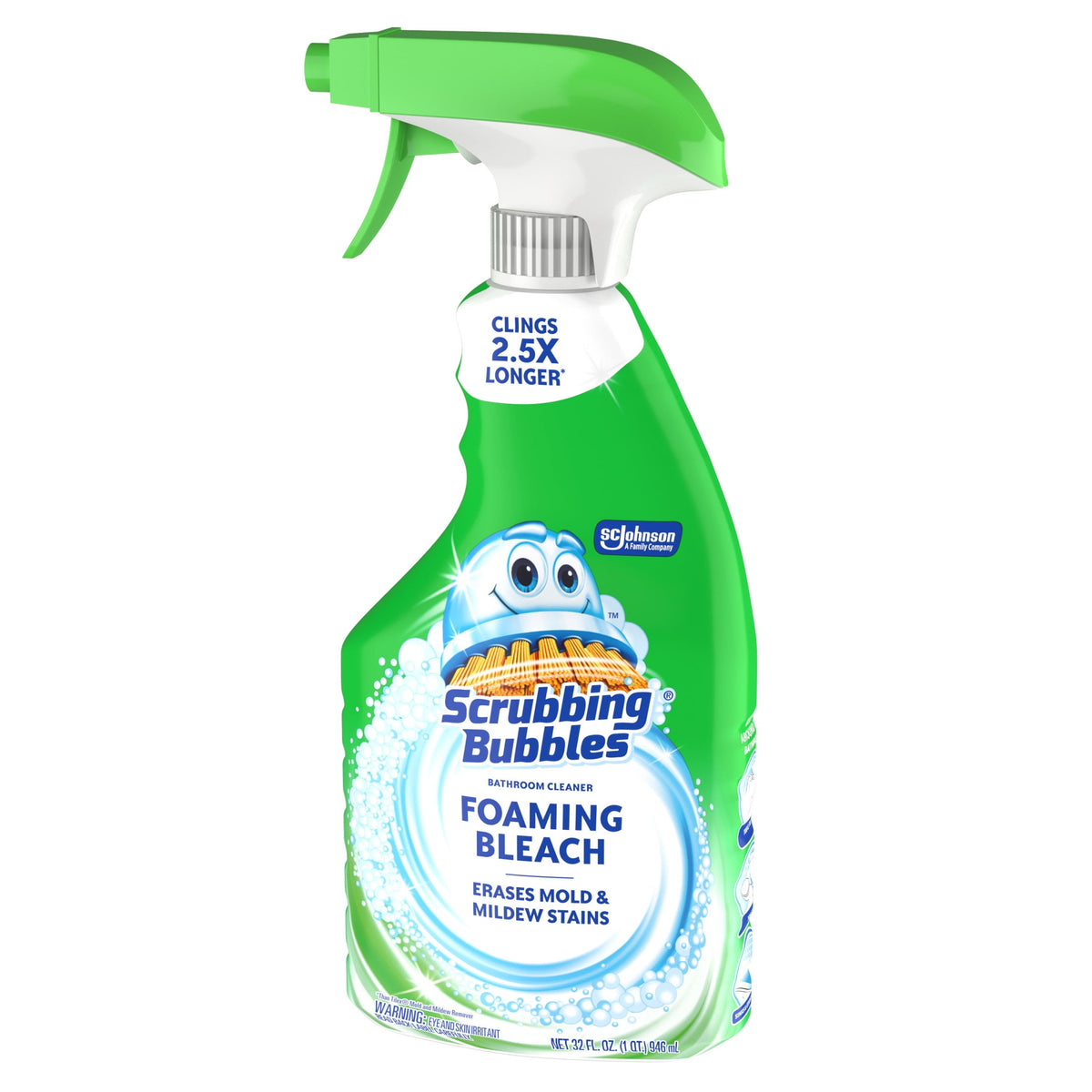 Scrubbing Bubbles Foaming Bleach Bathroom Shower & Tub Cleaner Spray, Mold & Mildew Stain Remover, 32 oz