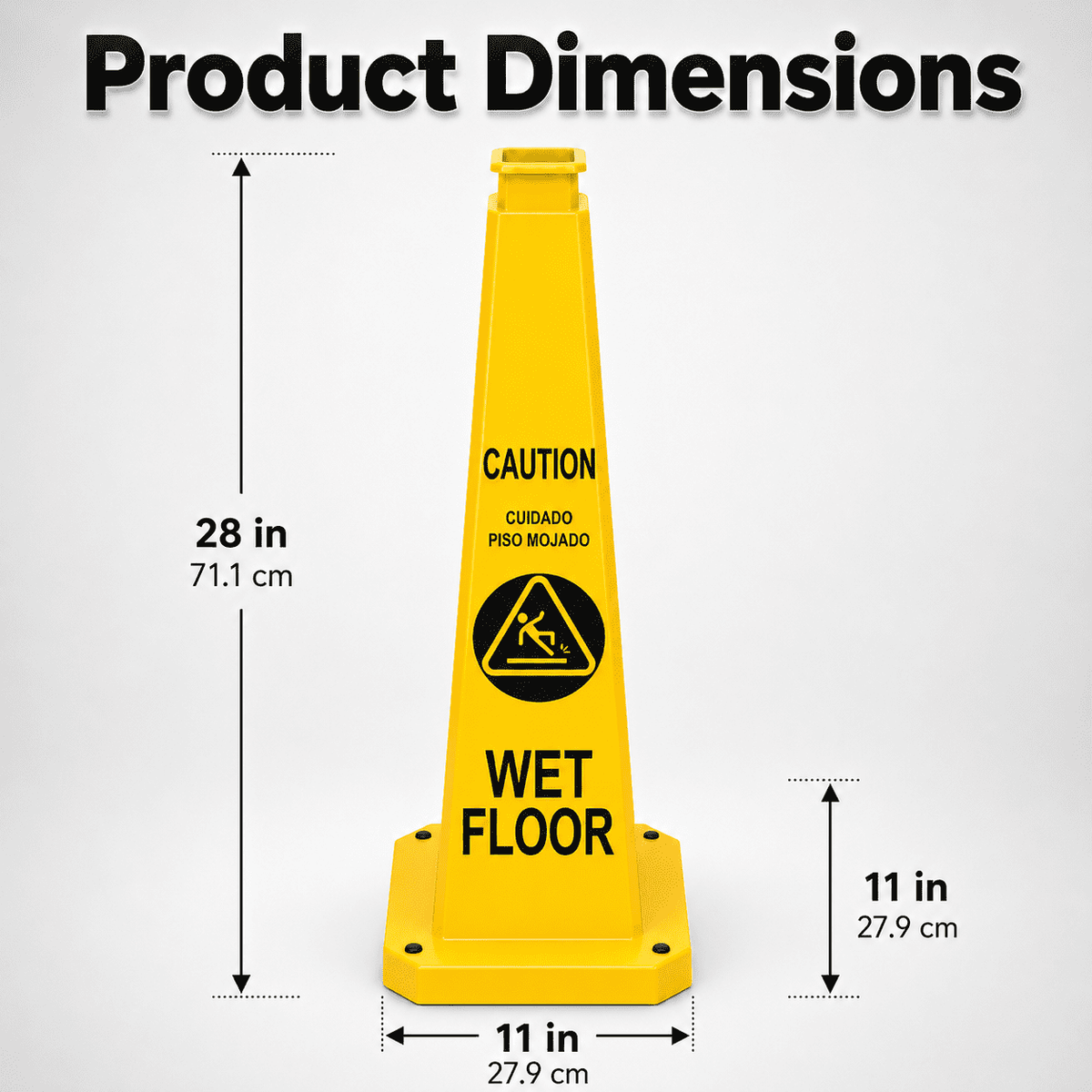 Caution Wet Floor Cones 6 Pack – 28inch Bright Yellow Traffic Safety Cones, Floor Cone Yellow Caution Cones,Stackable Bright Yellow Caution Wet Floor Safety Cones for Warehouse, Retail, Jobsite