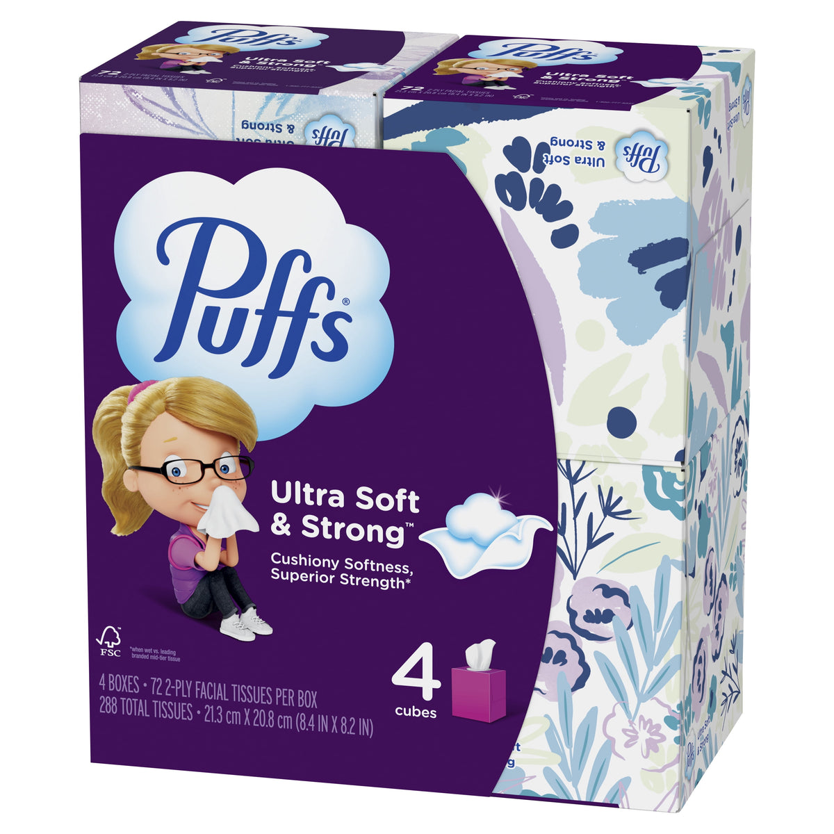 Puffs Ultra Soft Facial Tissues, 4 Count