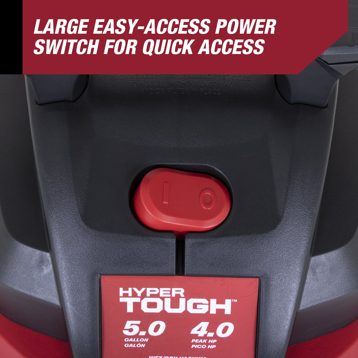 Hyper Tough 5 Gallon 4 HP Wet Dry Vacuum for Home, Car, Garage & Workshop