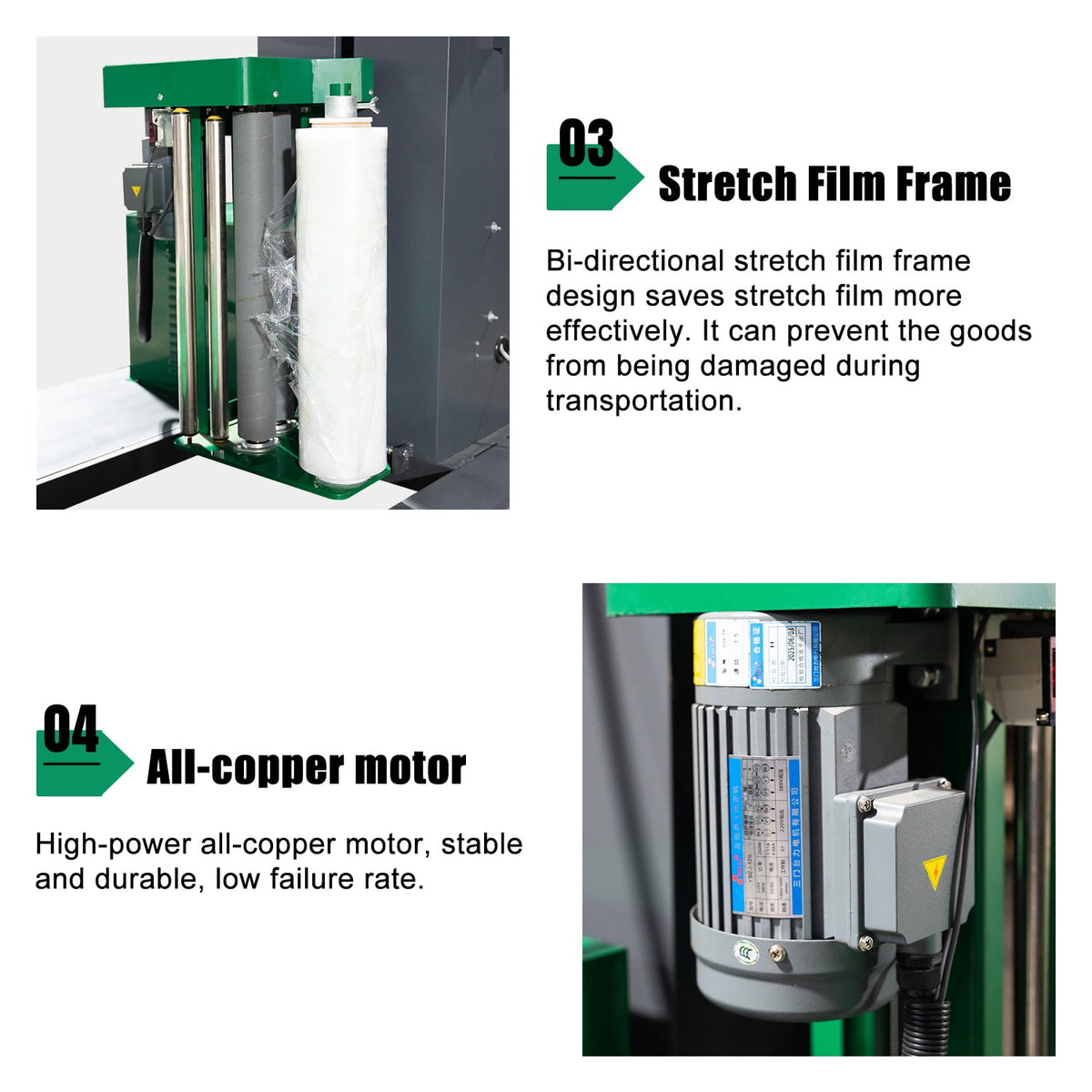 HPDMC Heavy Duty Automatic Pallet Stretch Wrap Machine with Integrated Scale and Label Printer - 4400 lbs Capacity, 110V AC, 65" Turntable, Industrial Stretch Film Wrapper for Warehouse & Logistics