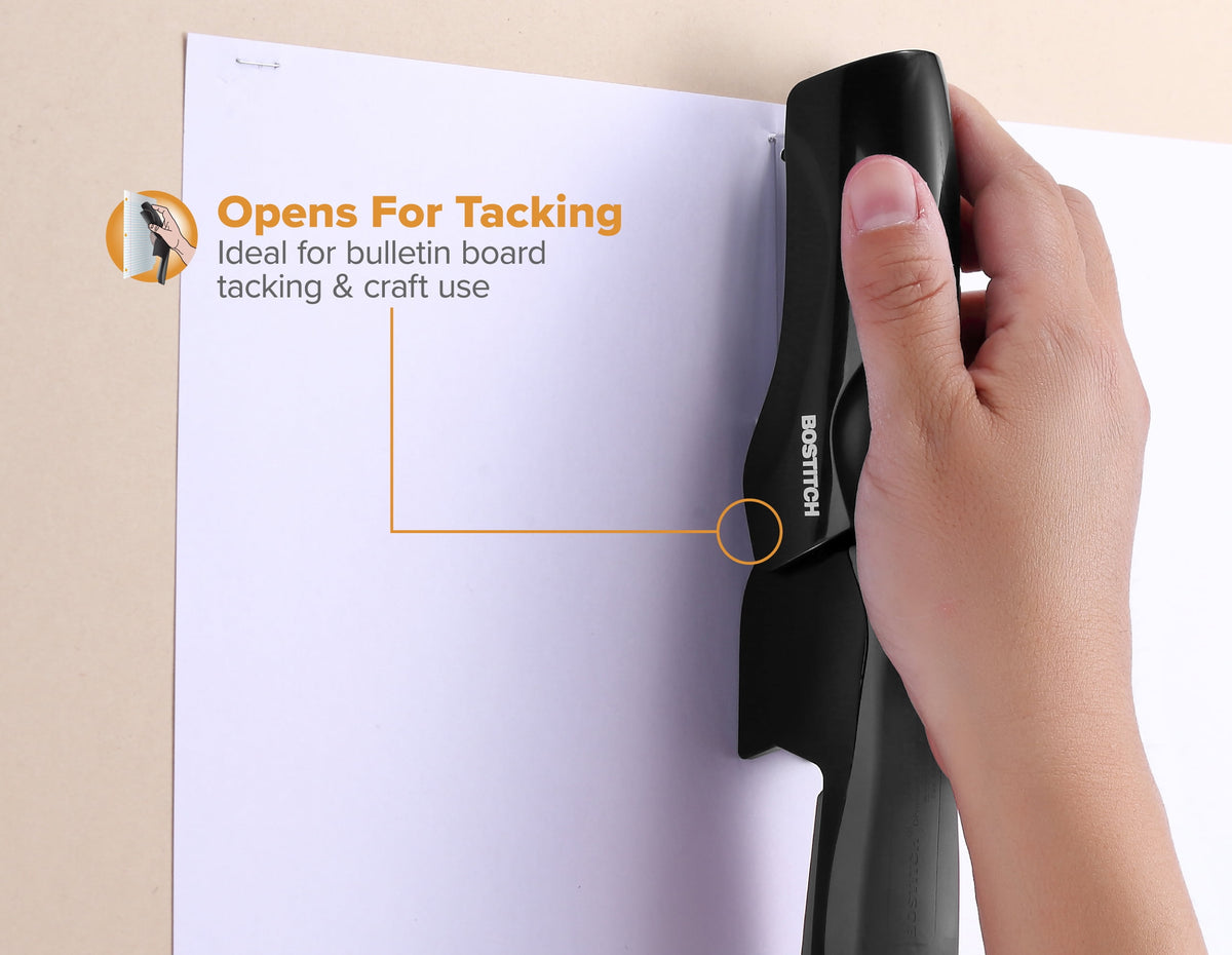 Bostitch Flat Clinch Manual Stapler, Stands Vertically or Horizontally and Staples up to 40 Sheets