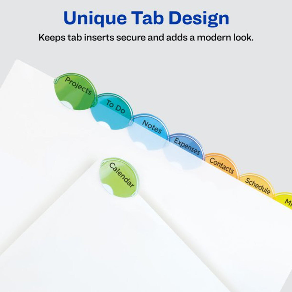 Avery Insertable Divider, Style Edge, 8-Tab, Plastic, Printable Inserts, Multicolor Tabs, 1 Set