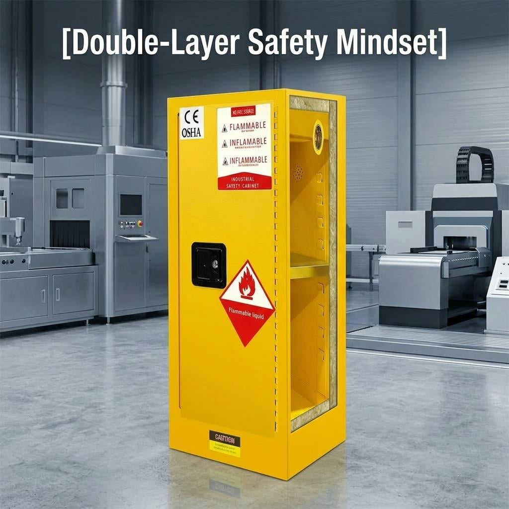 Custom Thickened Industrial Chemical Safety Cabinet, Fireproof Flammable Liquid Storage Cabinet with Lock, OSHA Compliant Hazardous Materials Cabinet for Workshop, Laboratory