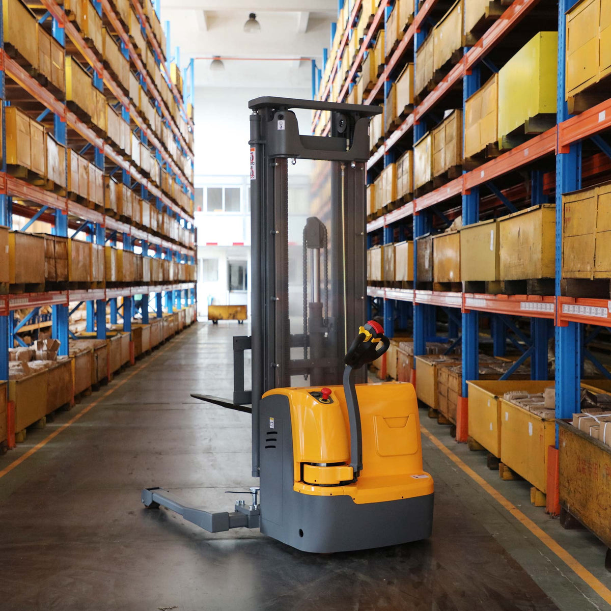 APOLLOLIFT Fully Powered Electric Pallet Stacker 3300lb Walk Behind Forklift 220" High Lift