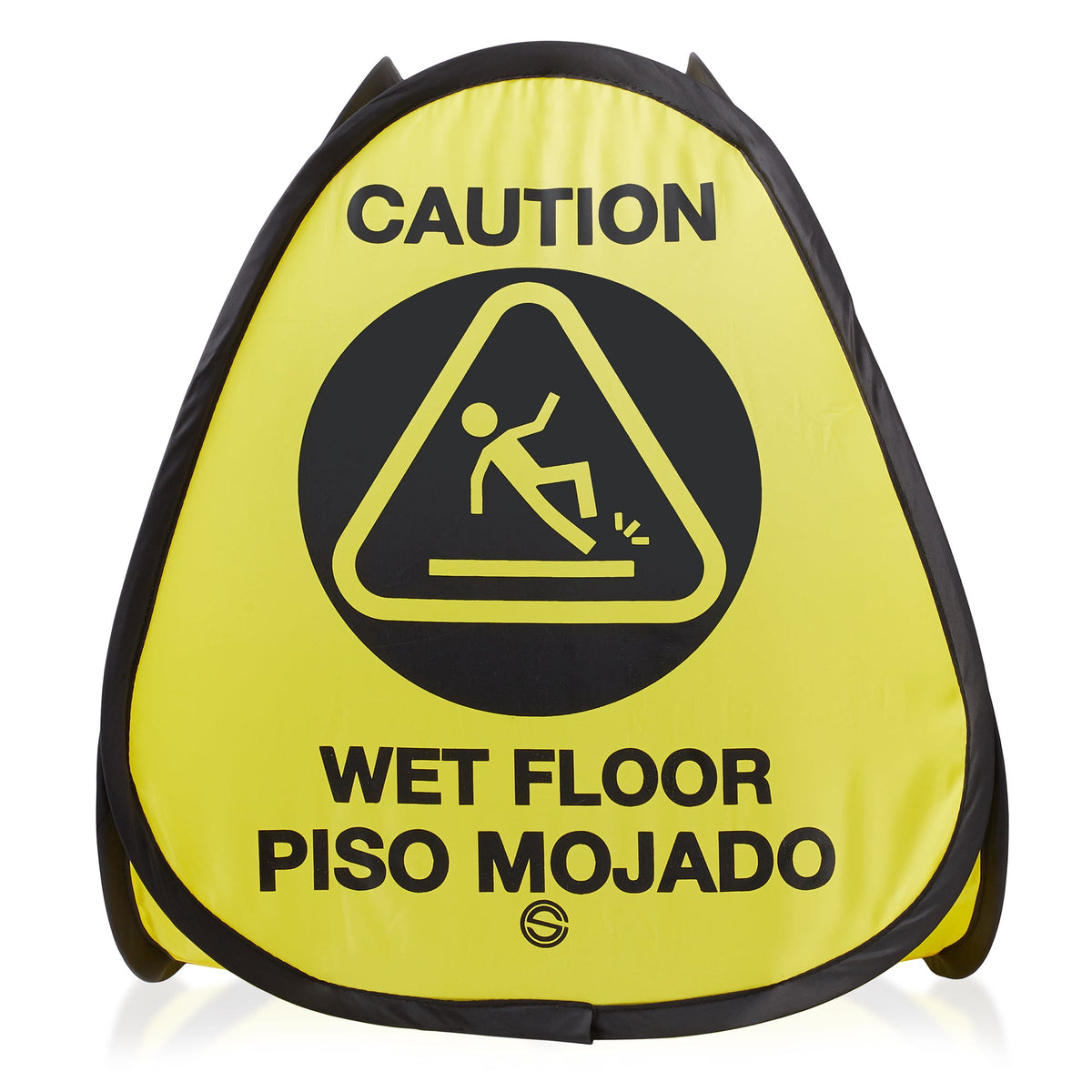 Dryser 6-Pack 16" Pop-up Caution Wet Floor Signs - Yellow 4-Sided English/Spanish Warnings