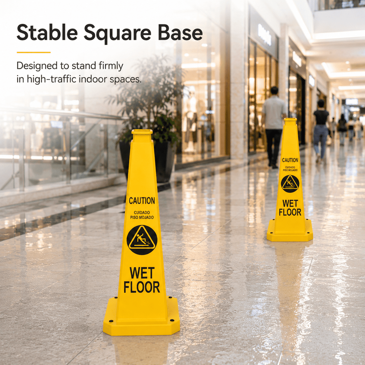 Caution Wet Floor Cones 6 Pack – 28inch Bright Yellow Traffic Safety Cones, Floor Cone Yellow Caution Cones,Stackable Bright Yellow Caution Wet Floor Safety Cones for Warehouse, Retail, Jobsite