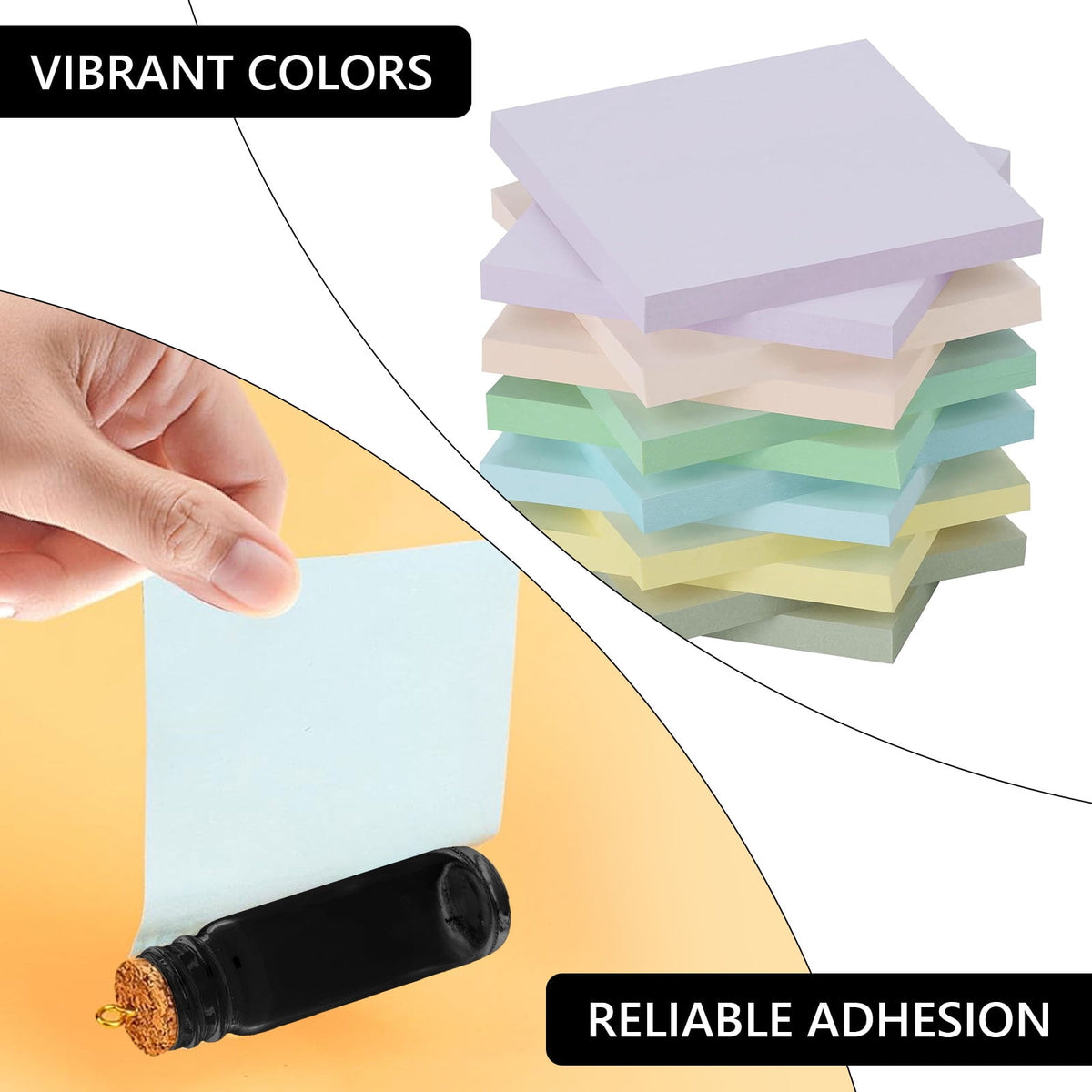 Tripumer 12 Pcs Sticky Notes Pads 3 x 3 inch Premium Sticky Pads Self-Stick Note for Home Office Notebook