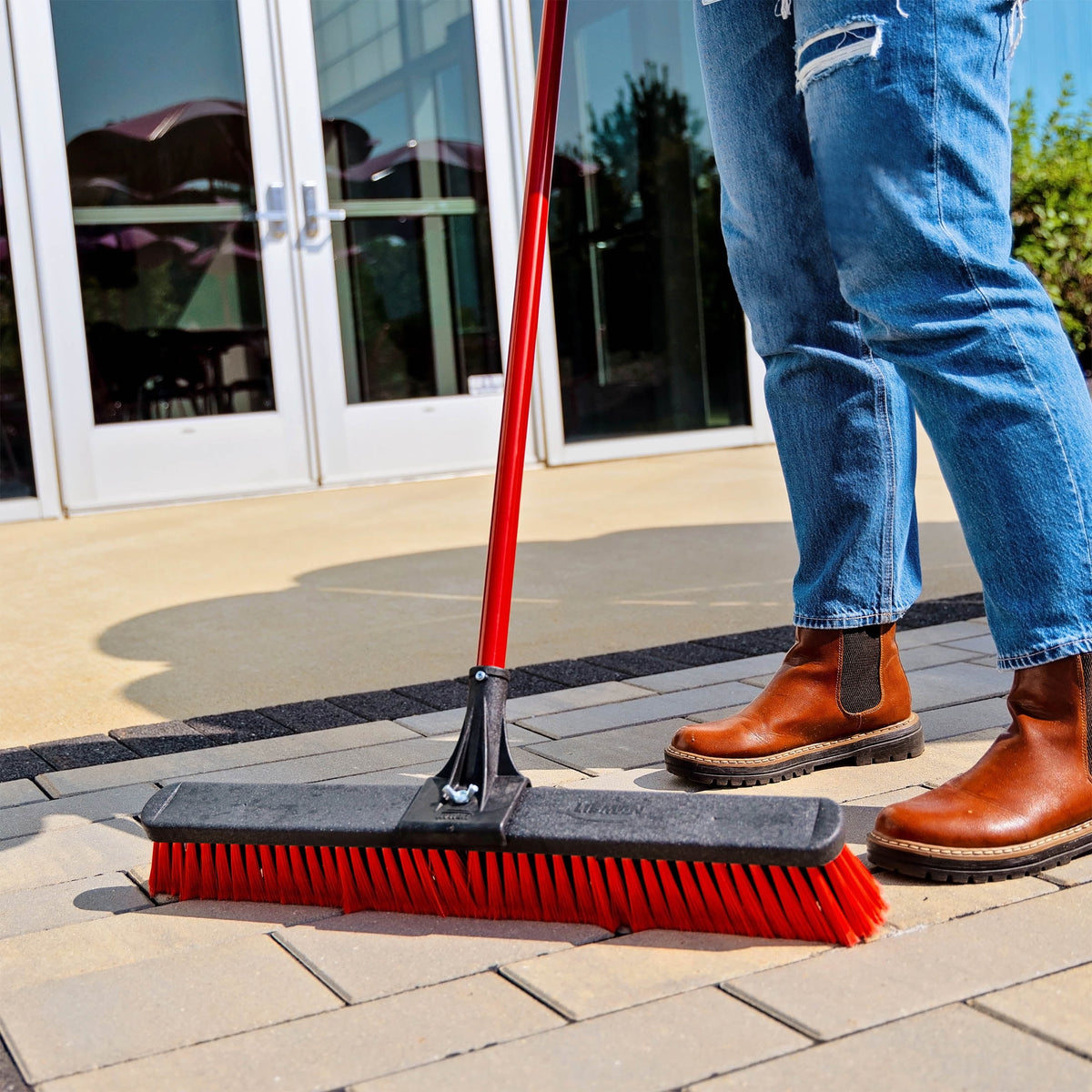 Libman High Power 24" Multi-Surface Push Broom with Steel Handle