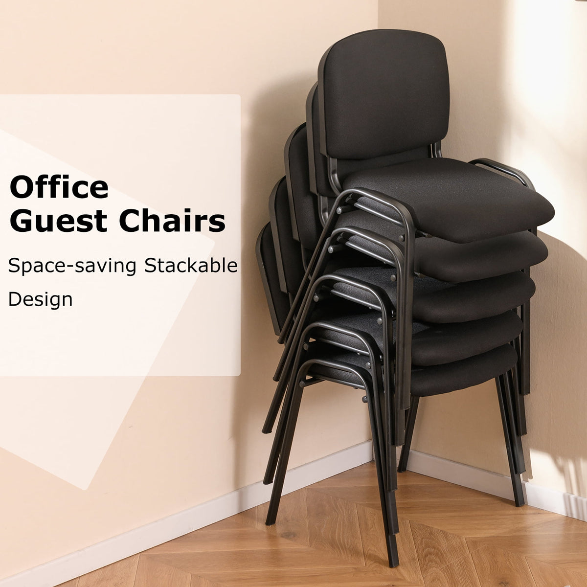 Gymax Set of 10 Office Guest Chair Stackable Reception Chair Waiting Conference Room