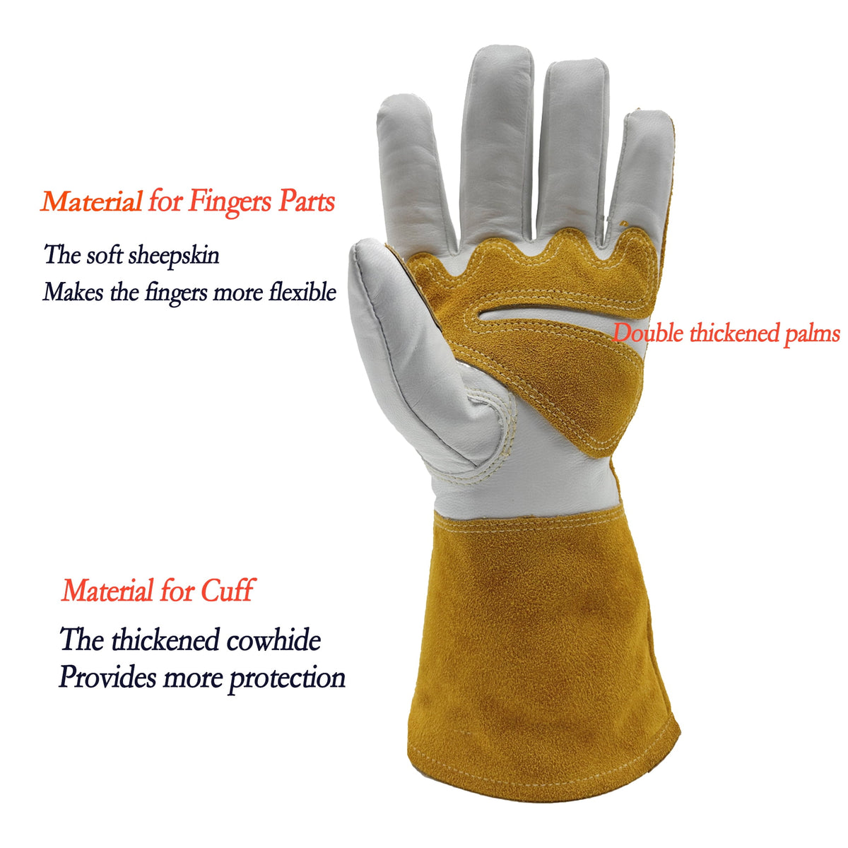 SorenCut Welding Gloves for Men 932°F Fireproof Thermal Wear-Resistant 13 Inch XL for MIG Oven Grill Fireplace