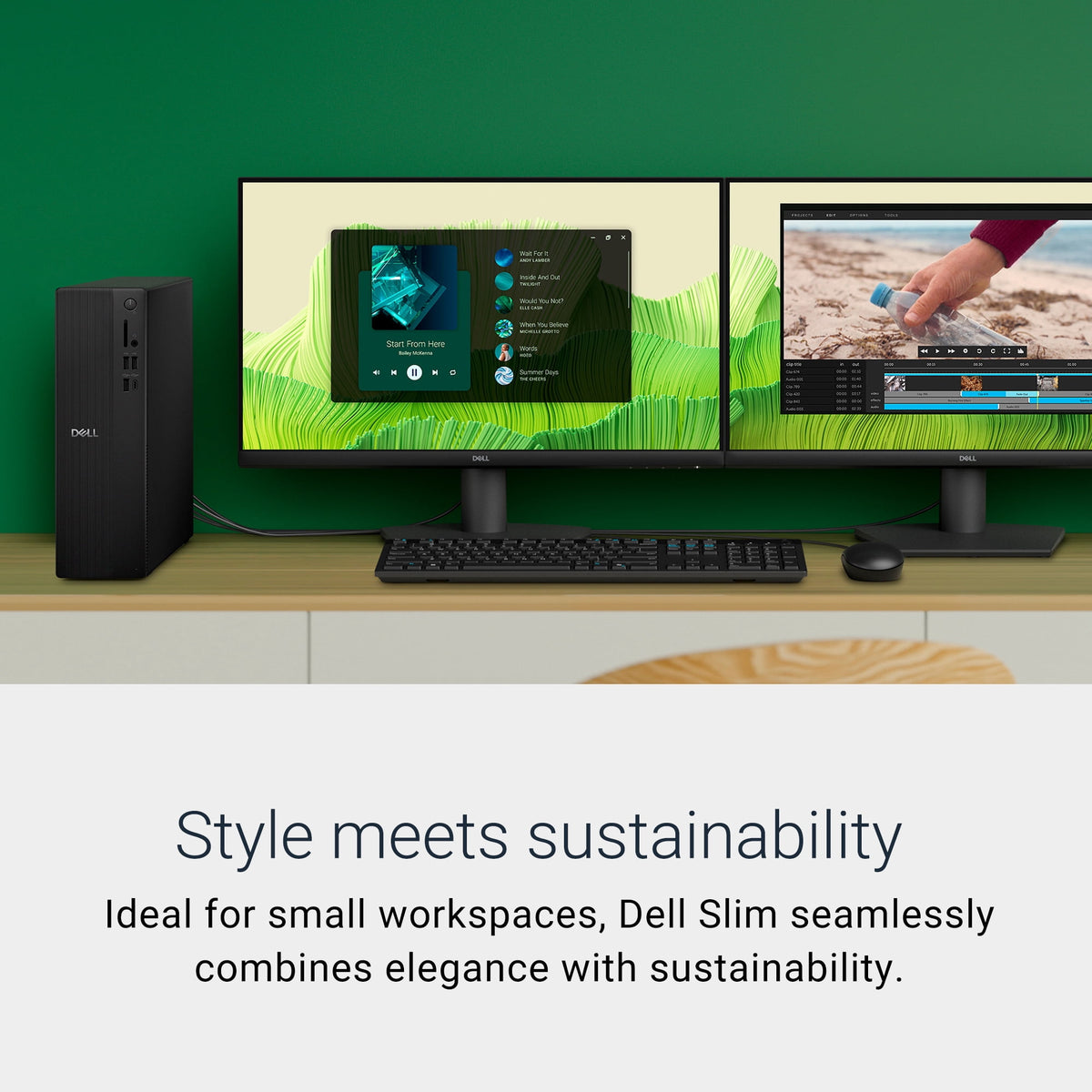 Dell Slim Desktop ECS1250 - Intel Core Ultra 7-265 Processor, Intel UHD Graphics, 16GB DDR5 5600MT/s Memory, 512GB M.2 SSD